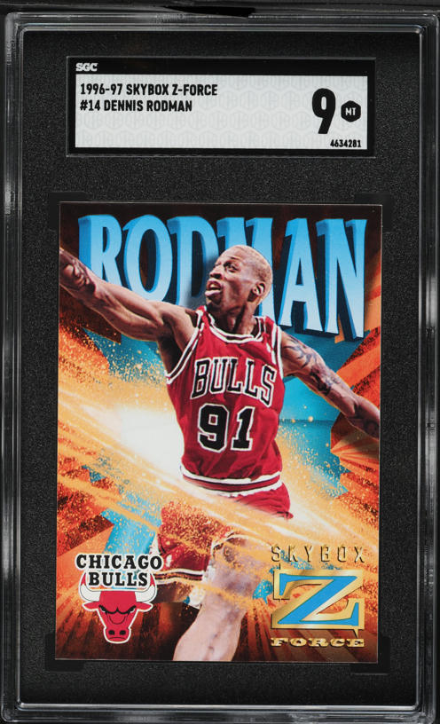 Rodman☆Slamdunk PHANTOM CLIQUE 　US9 1996 Skybox Z-Force Dennis Rodman #14 SGC 9 MINT on Fanatics Collect