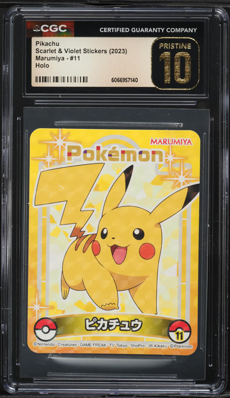 2023 Pokemon Japanese SV Stickers Marumiya Holo Pikachu #11 CGC 10 PRISTINE