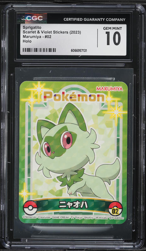 2023 Pokemon Japanese SV Stickers Marumiya Holo Sprigatito #2 CGC 10 GEM MINT on Fanatics Collect 2023 Pokemon Japanese SV Stickers Marumiya Holo Sprigatito #2 CGC 10 GEM MINT on Fanatics Collect