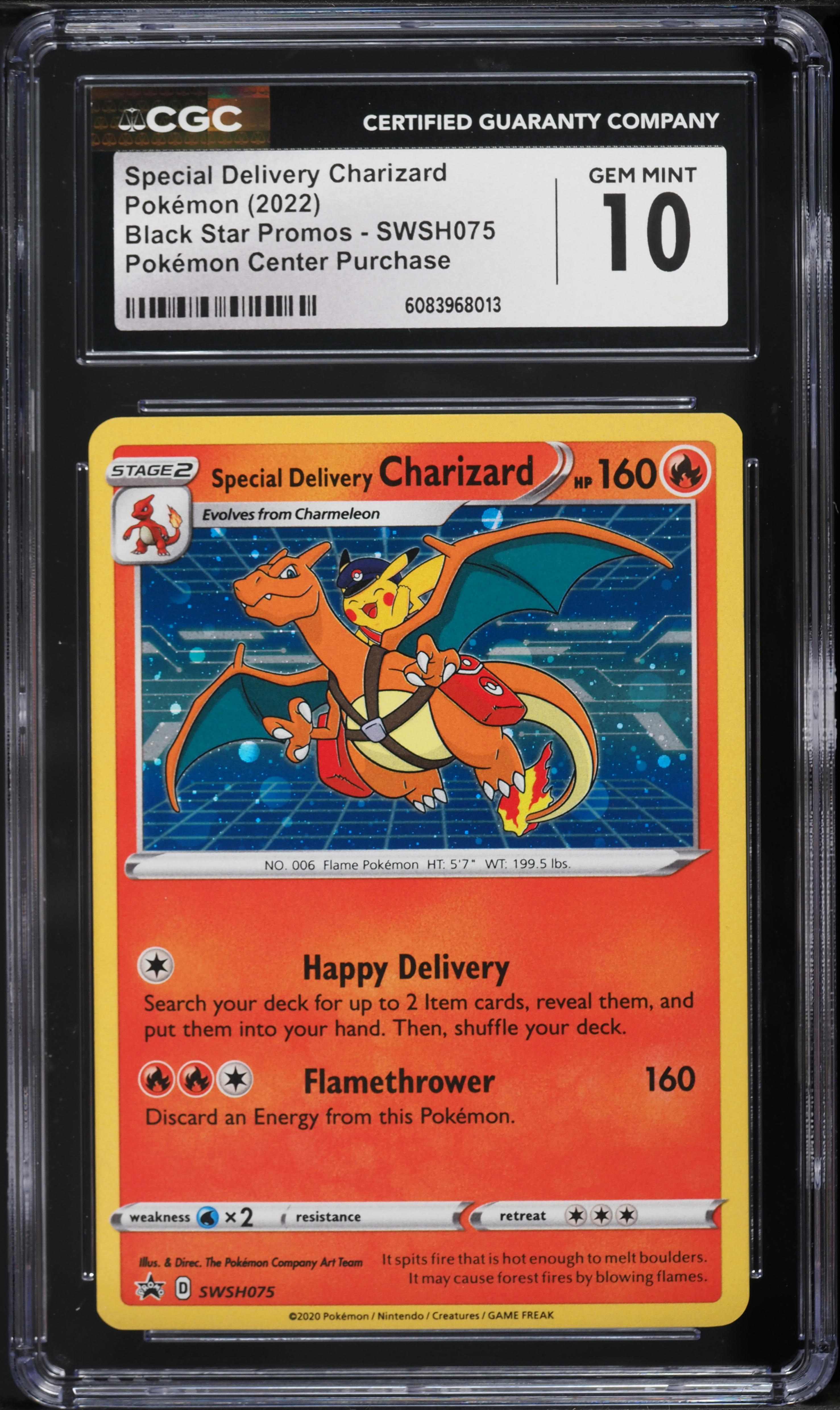 2022 Pokemon SWSH Promo Center Holo Special Delivery Charizard CGC