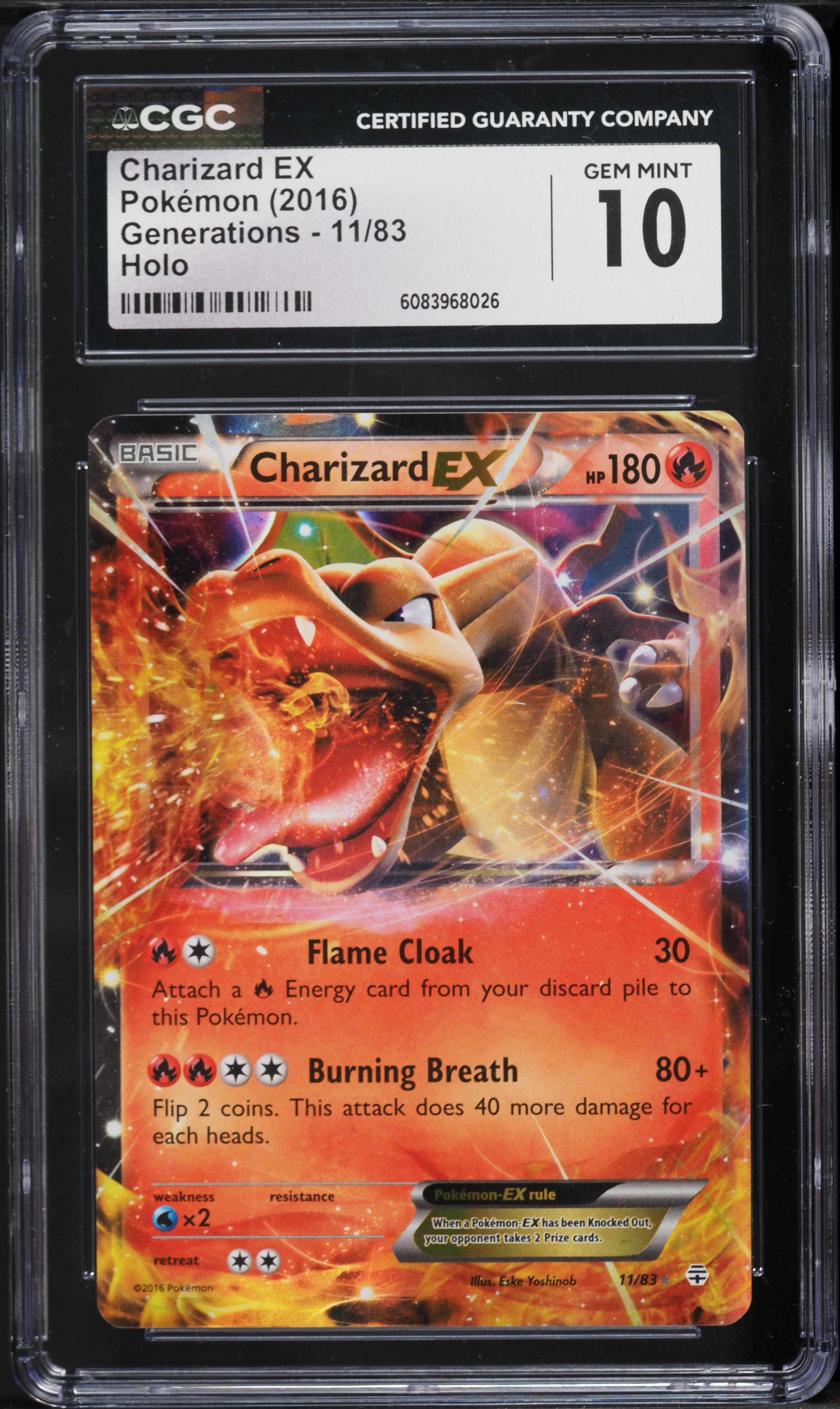 2016 Pokemon XY Generations Holo Charizard EX #11 CGC 10 GEM MINT