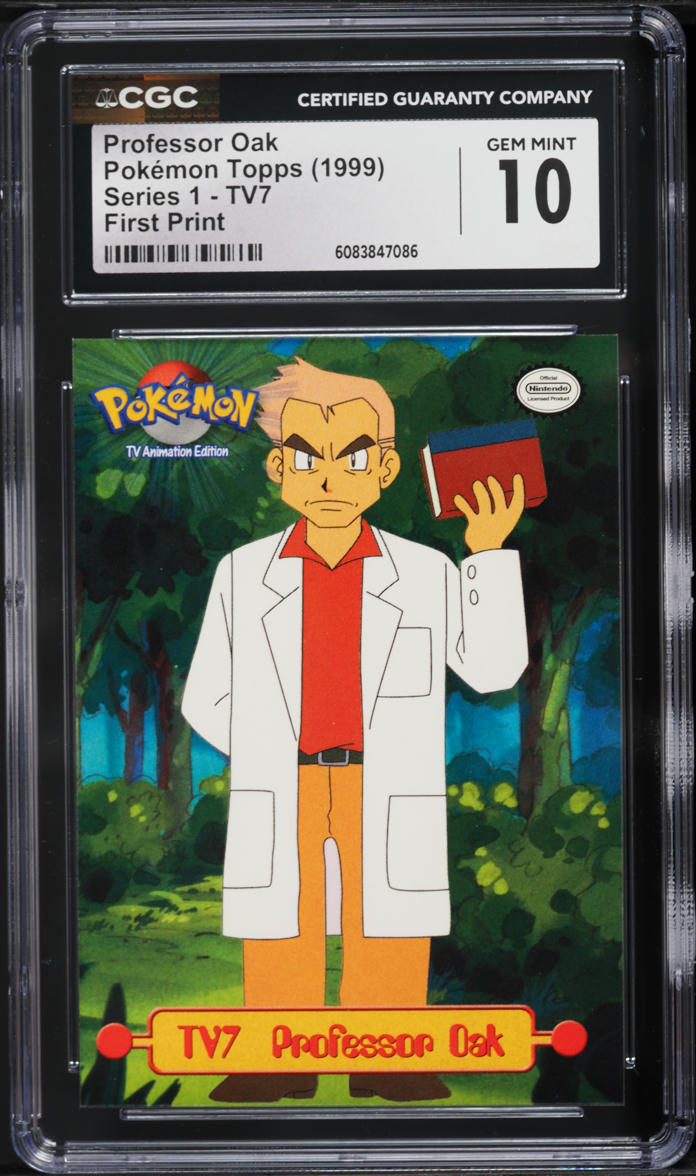 1999 Topps Pokemon Series 1 Professor Oak #TV7 CGC 10 GEM MINT