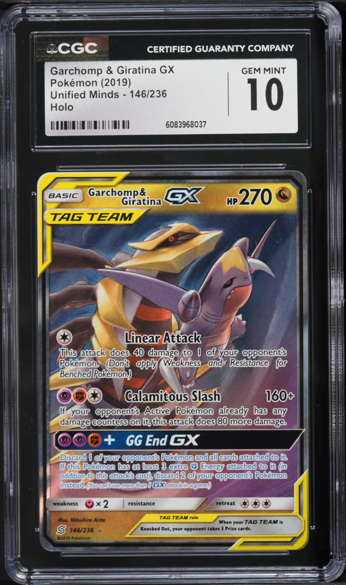giratina gx pokemon card Garchomp & 228/236 Full Art Ultra Rare Sun & Moon: Unified Minds Singles Toys & Games this PSA 9 card is the perfect way to showcase your collection. Garchomp & Giratina GX 032/054