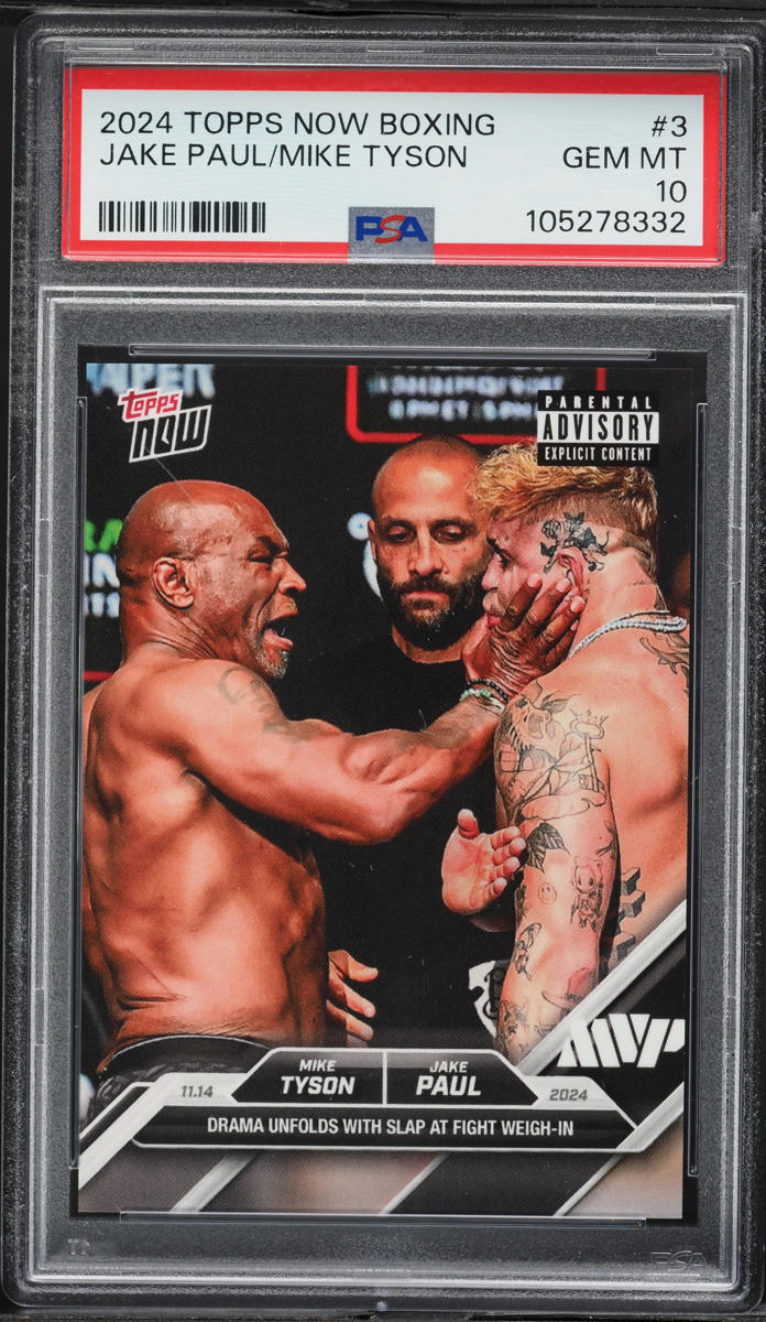2024 Topps Now Boxing Jake Paul Mike Tyson #3 PSA 10 GEM MINT on