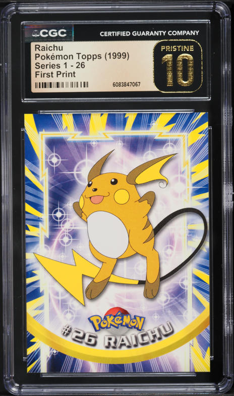 1997 Pokemon Japanese Topsun Blue Back No Number Raichu PSA 8 NM