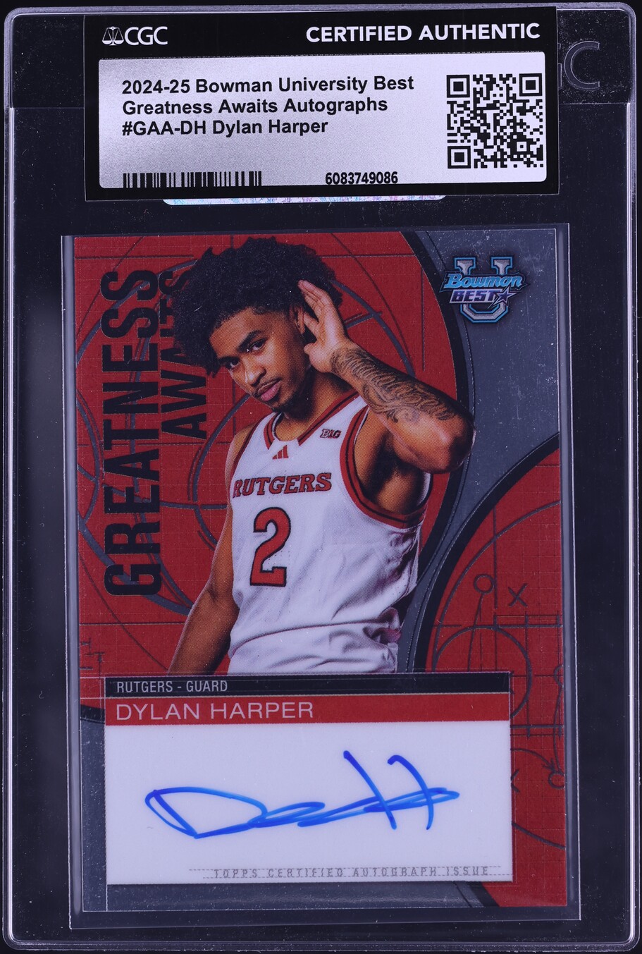 2024 Bowman University Best Greatness Awaits Dylan Harper ROOKIE AUTO CGC AUTH