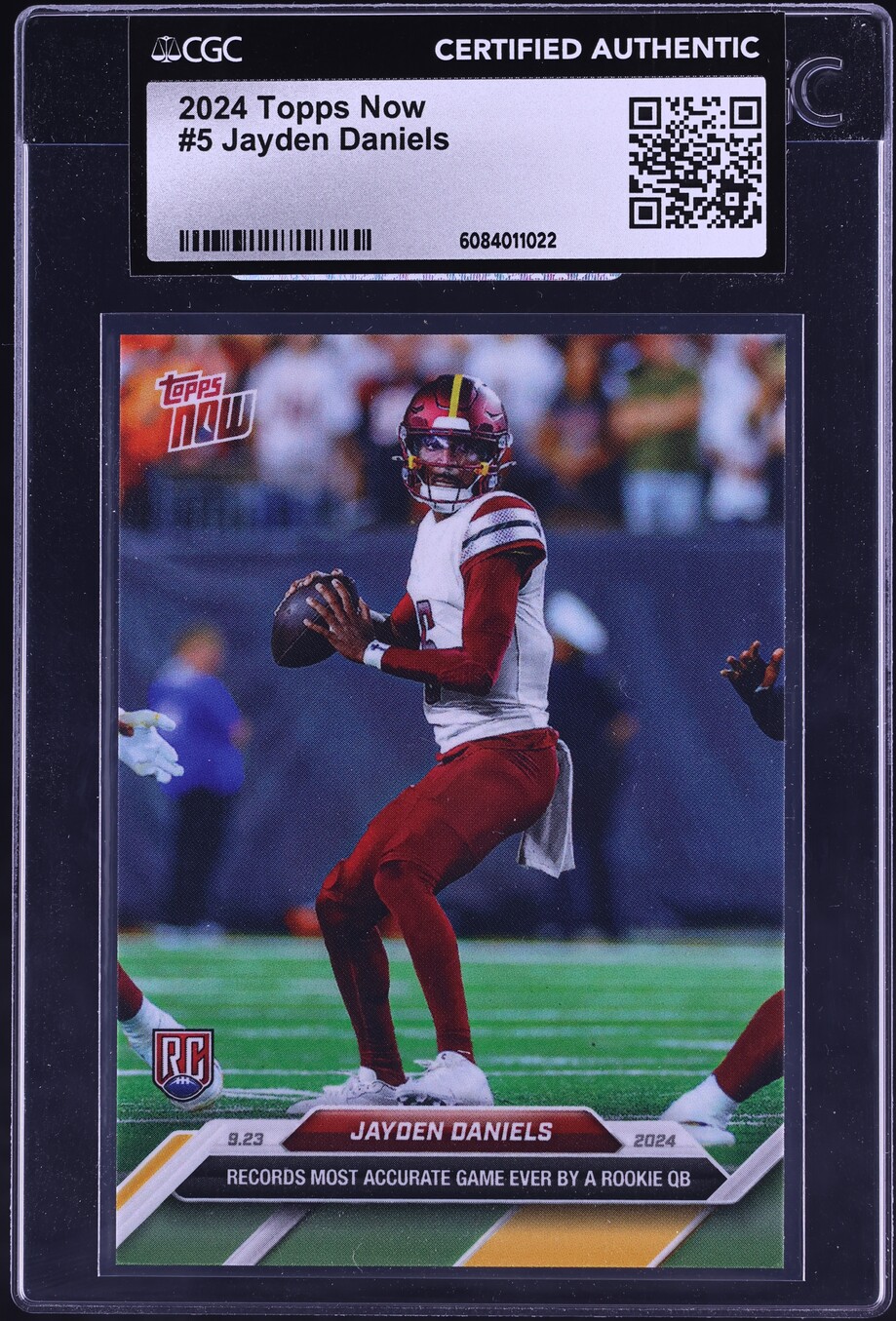 2024 Topps Now Jayden Daniels ROOKIE #5 CGC AUTH