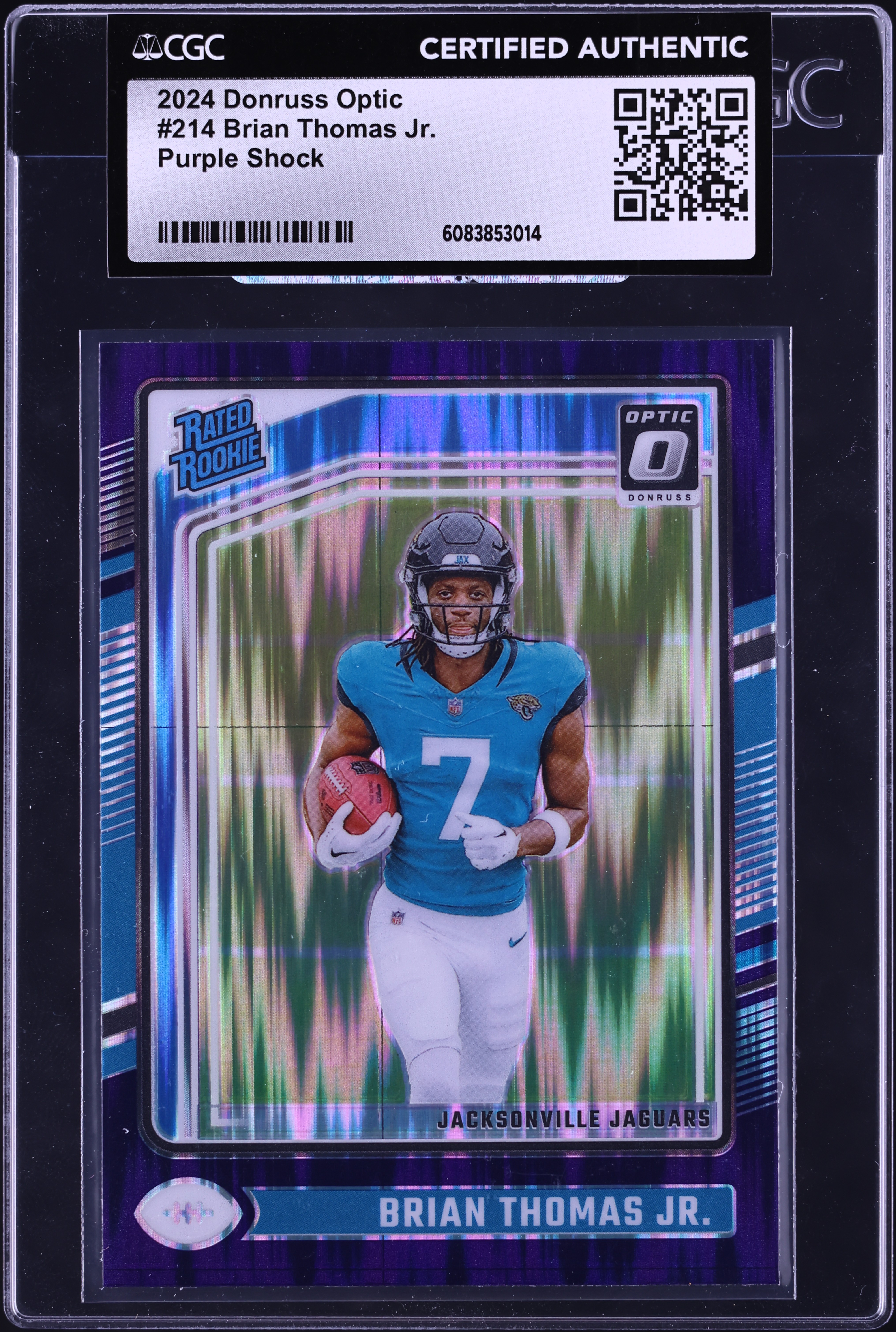 2024 Donruss Optic Purple Shock Brian Thomas Jr. ROOKIE #214 CGC