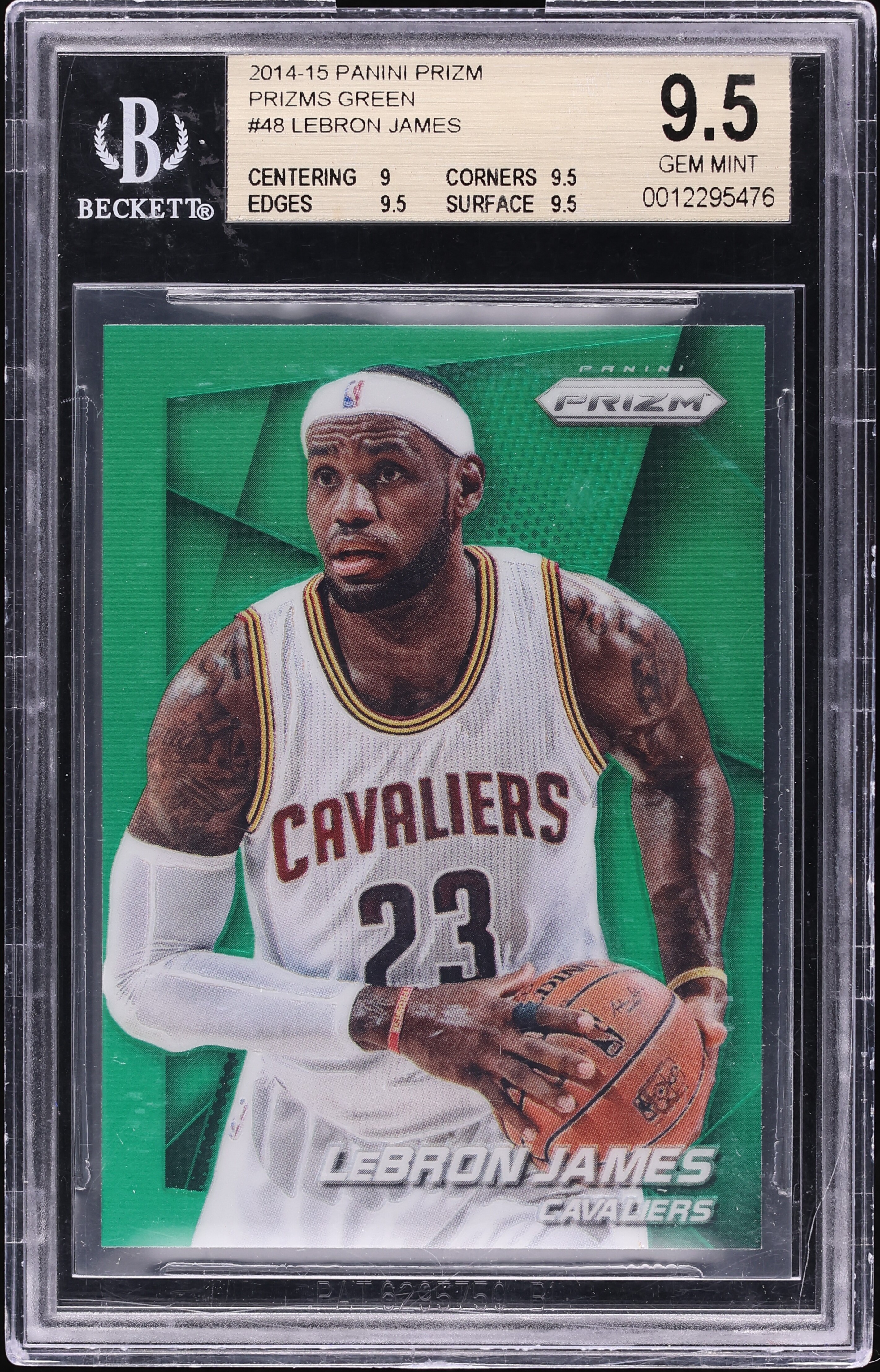 2014 Panini Prizm Green LeBron James #48 BGS 9.5 GEM MINT on