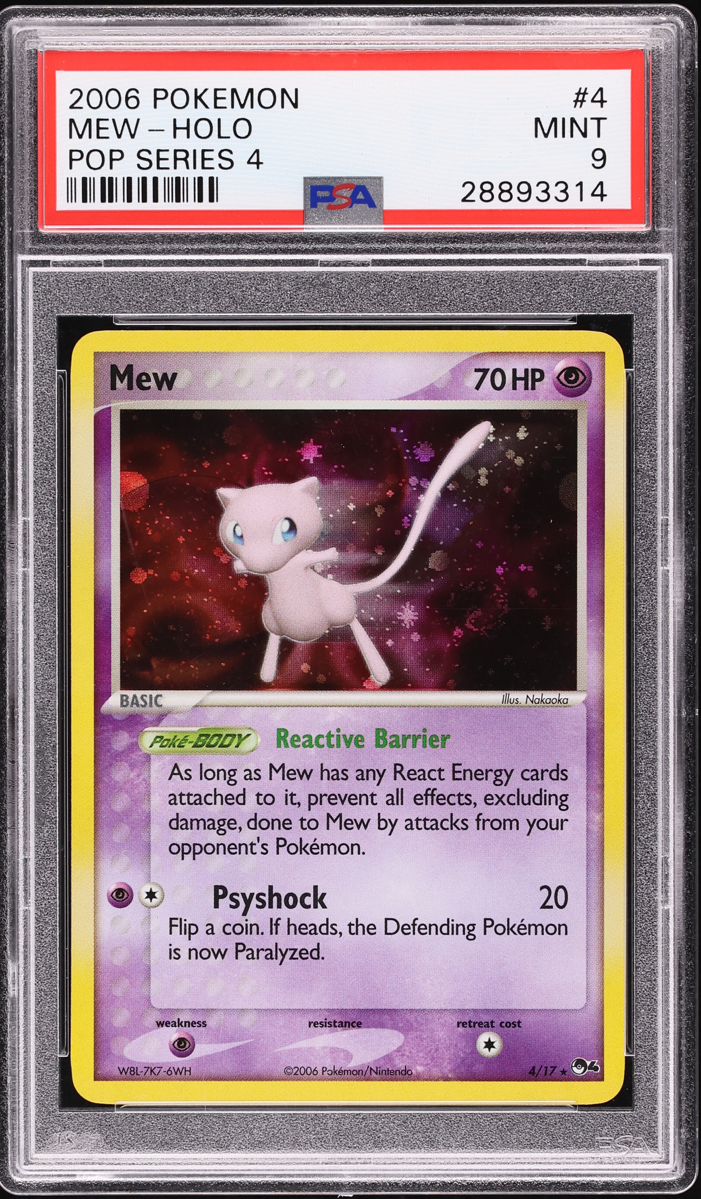 2006 Pokemon POP Series 4 Holo Mew #4 PSA 9 MINT on Fanatics Collect