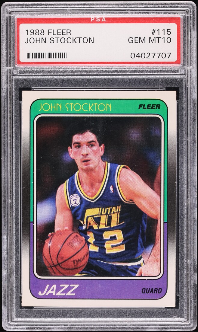 1988 Fleer Basketball John Stockton ROOKIE #115 PSA 10 GEM MINT