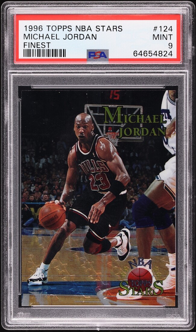 1996 Topps NBA Stars Finest Michael Jordan #124 PSA 9 MINT