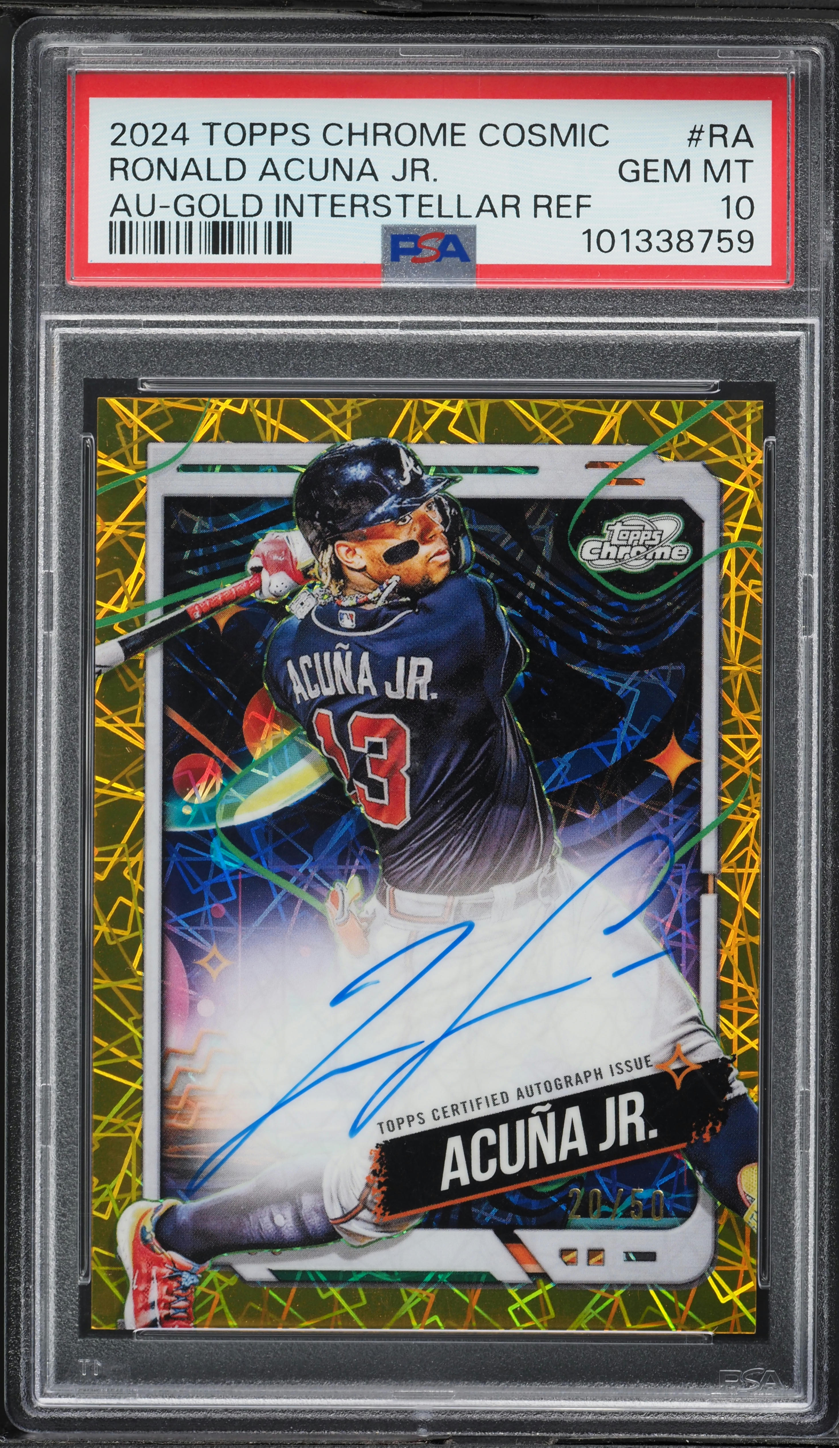 2024 Topps Chrome Cosmic Gold Interstellar Ref Ronald Acuna Jr 