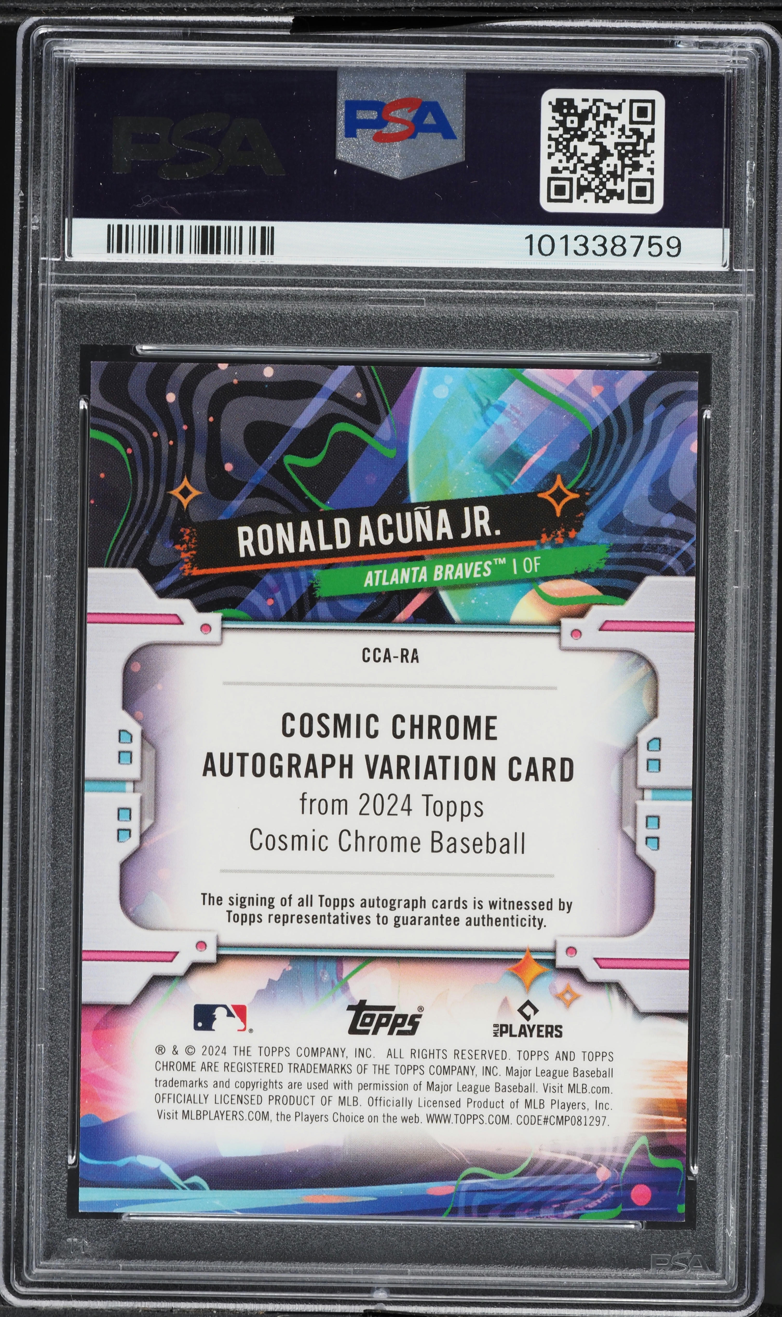 2024 Topps Chrome Cosmic Gold Interstellar Ref Ronald Acuna Jr 