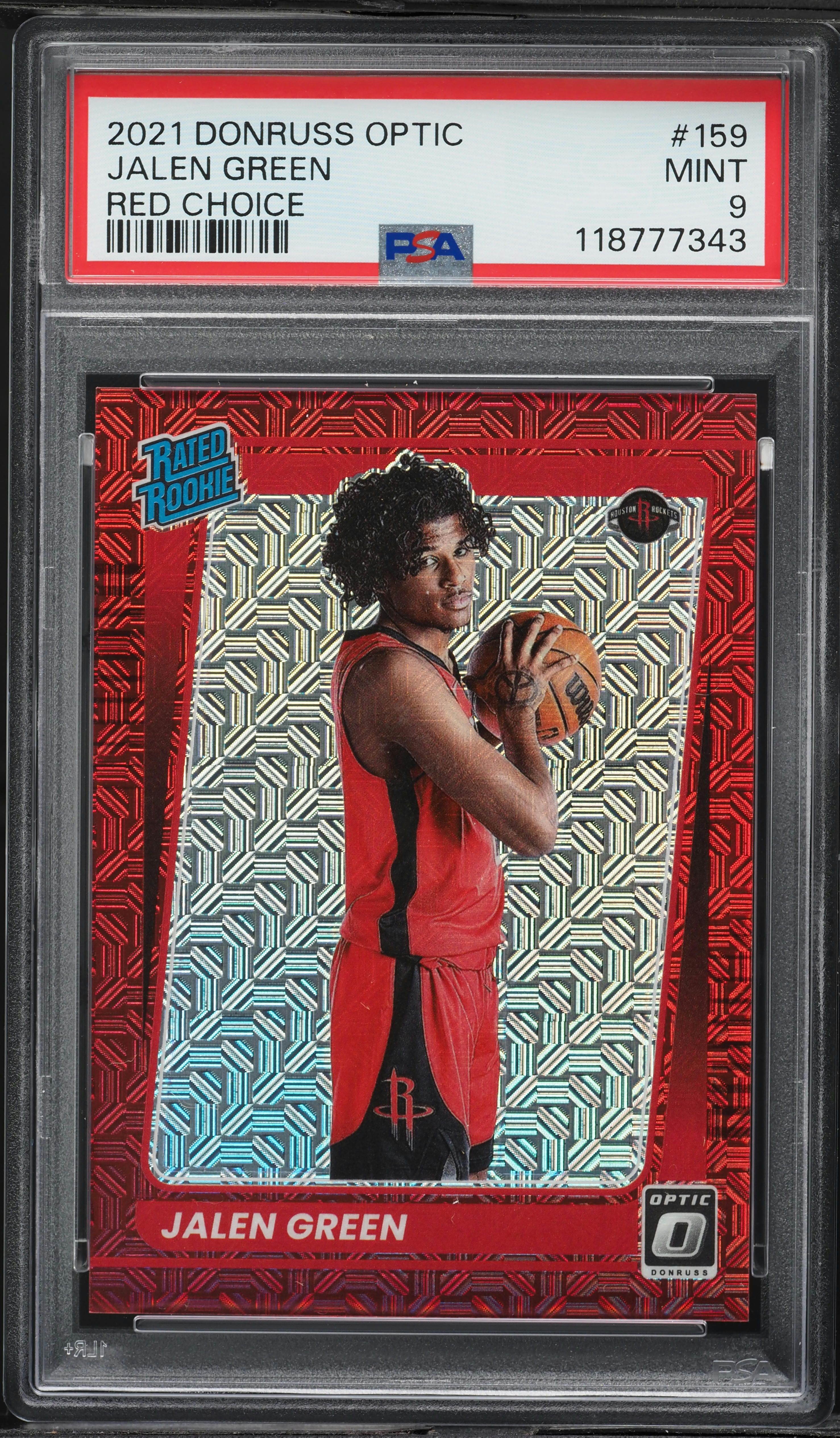 2021 Donruss Optic Red Choice Jalen Green ROOKIE /88 #159 PSA 9