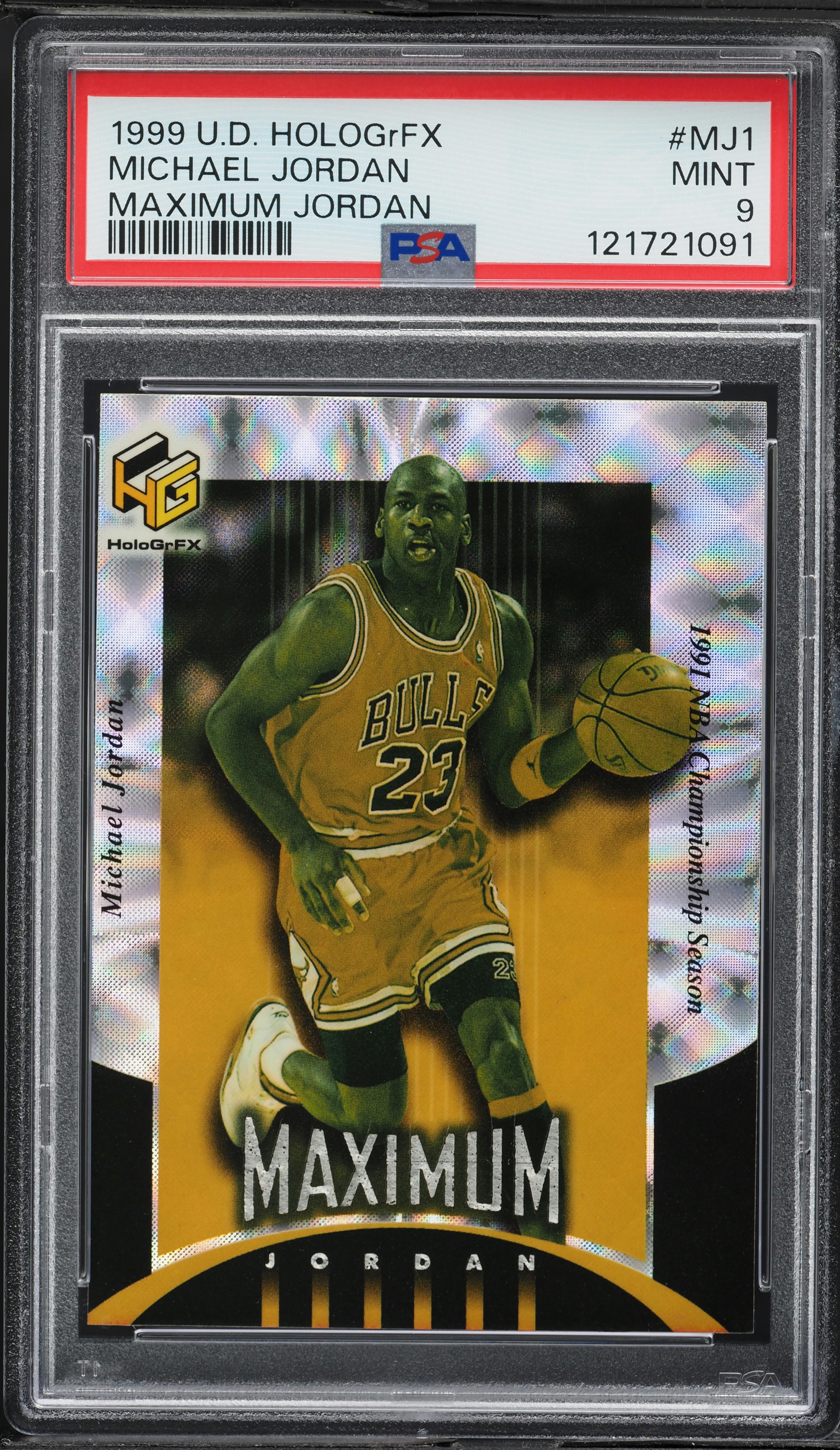 その他 MICHAEL JORDAN 1999 UD MJ1 REFRACTOR 1999 Upper Deck HoloGrFx Maximum Michael Jordan #MJ1 PSA 9 MINT on