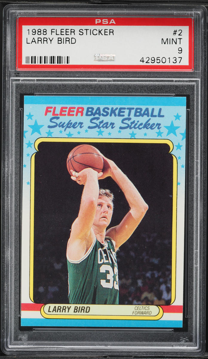1988 Fleer Sticker Larry Bird #2 PSA 9 MINT