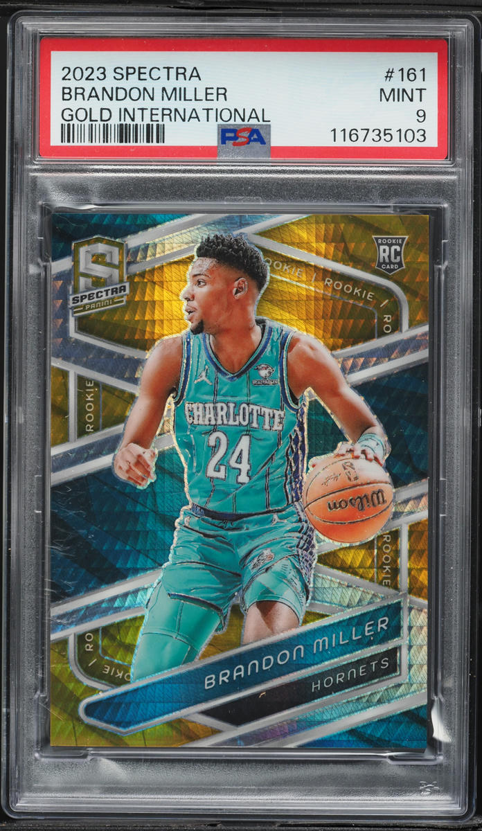 2023 Panini Spectra Gold International Brandon Miller ROOKIE 1/10 #161 PSA 9 MINT