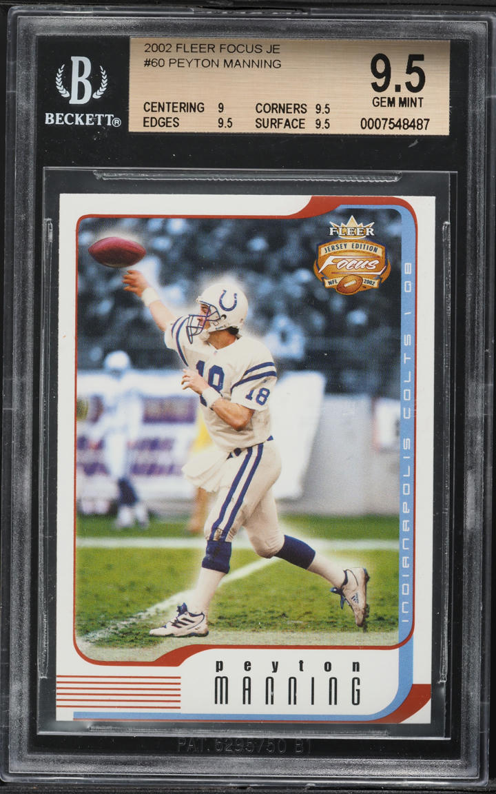 2002 Fleer Focus Jersey Edition Peyton Manning #60 BGS 9.5 GEM MINT