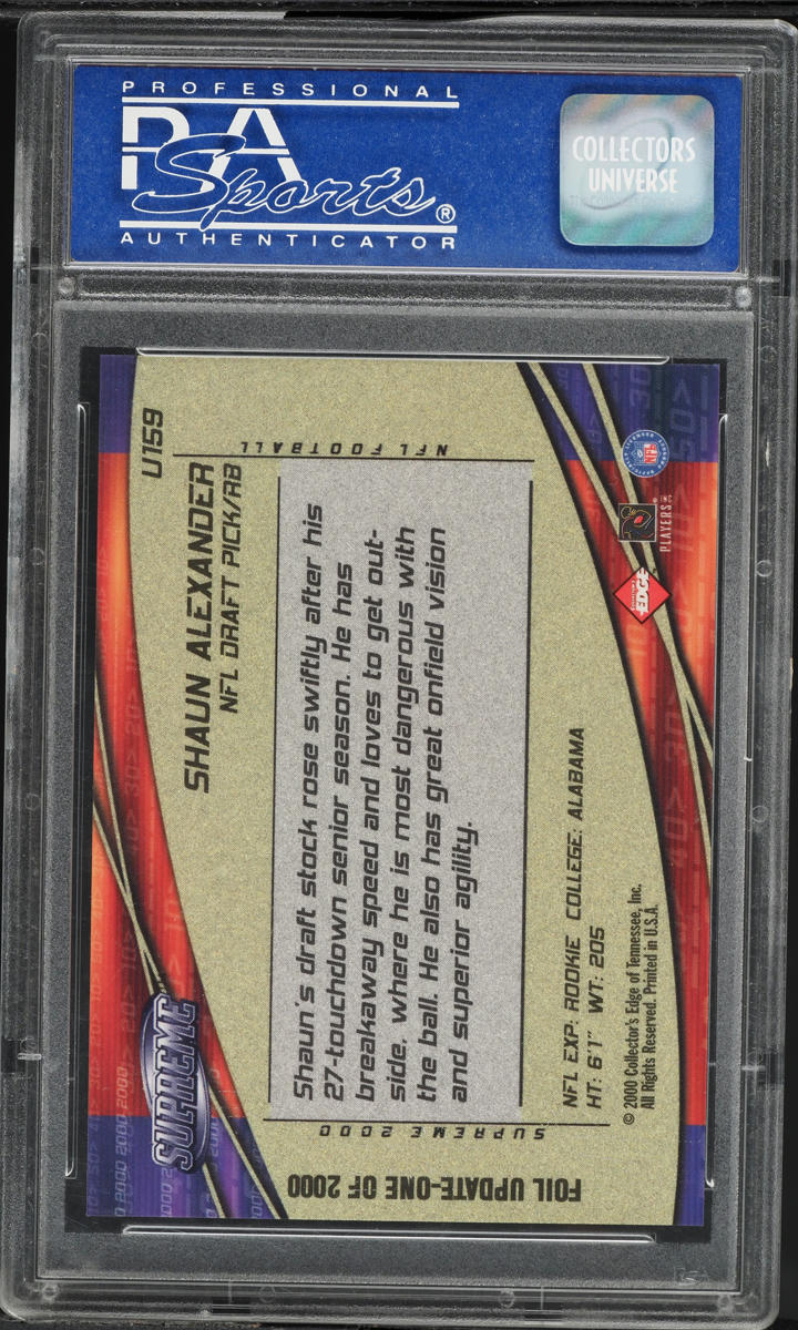 2000 Collector's Edge Supreme Foil Update Shaun Alexander ROOKIE /2000 PSA 10