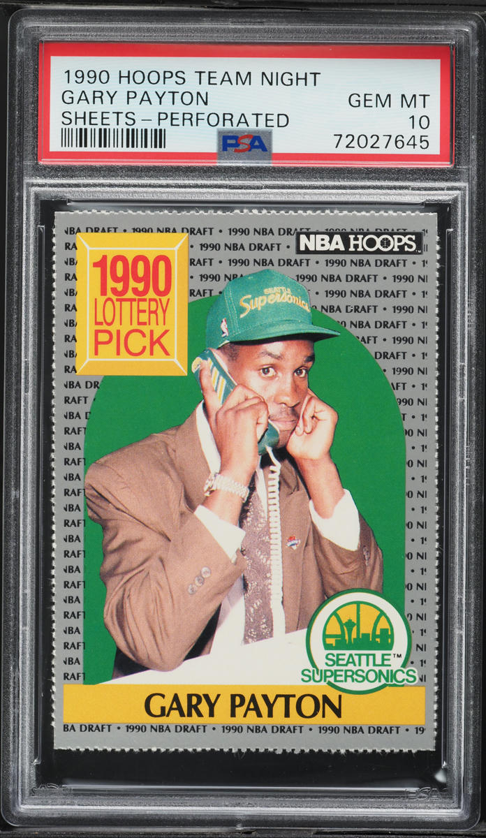 1990 Hoops Team Night Sheets Perforated Gary Payton ROOKIE PSA 10 GEM MINT