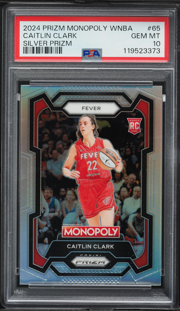 2024 Panini Prizm Monopoly WNBA Silver Caitlin Clark RC #65 PSA 10 GEM MINT