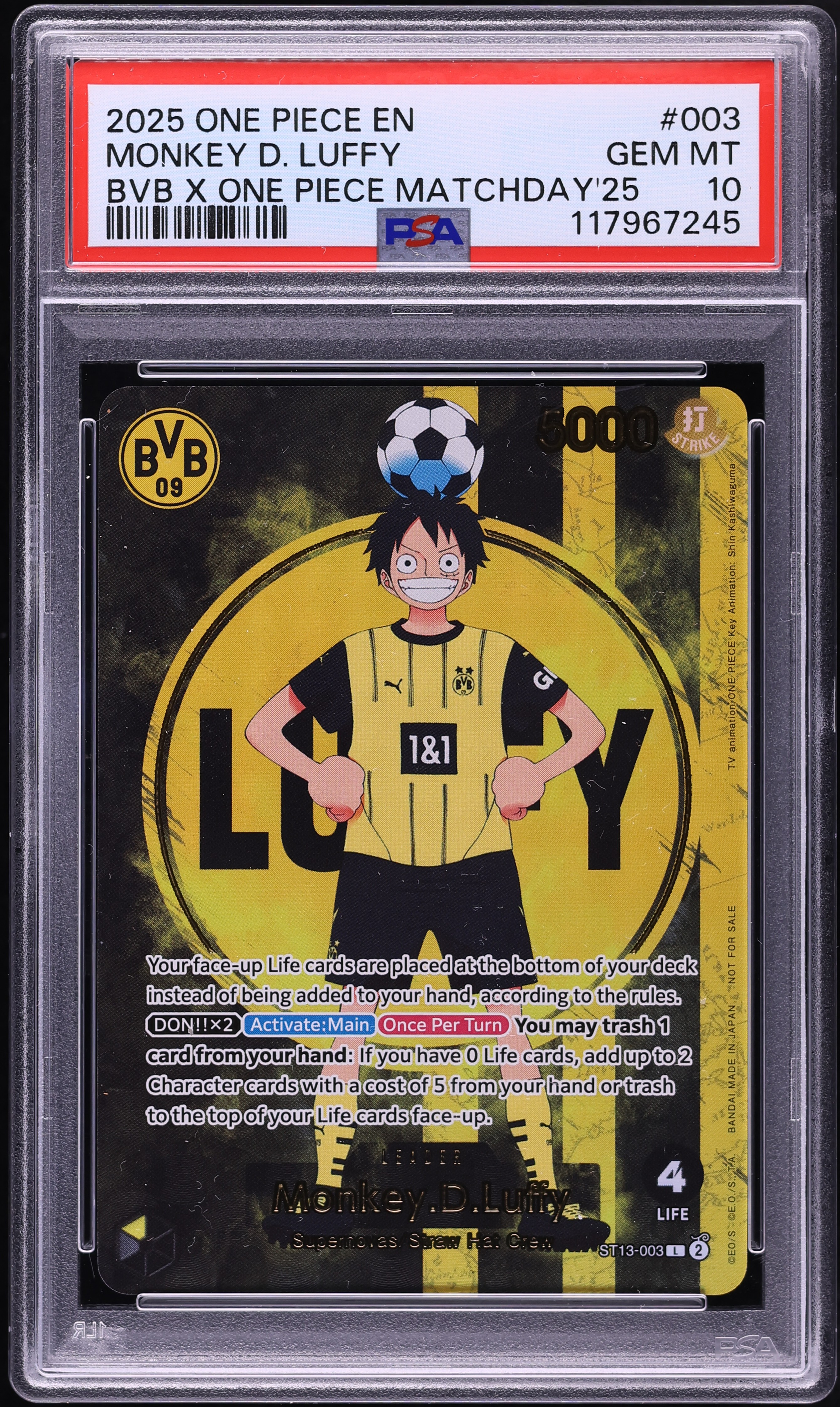2025 One Piece Promos BVB Match Day '25 Monkey D. Luffy L #ST13