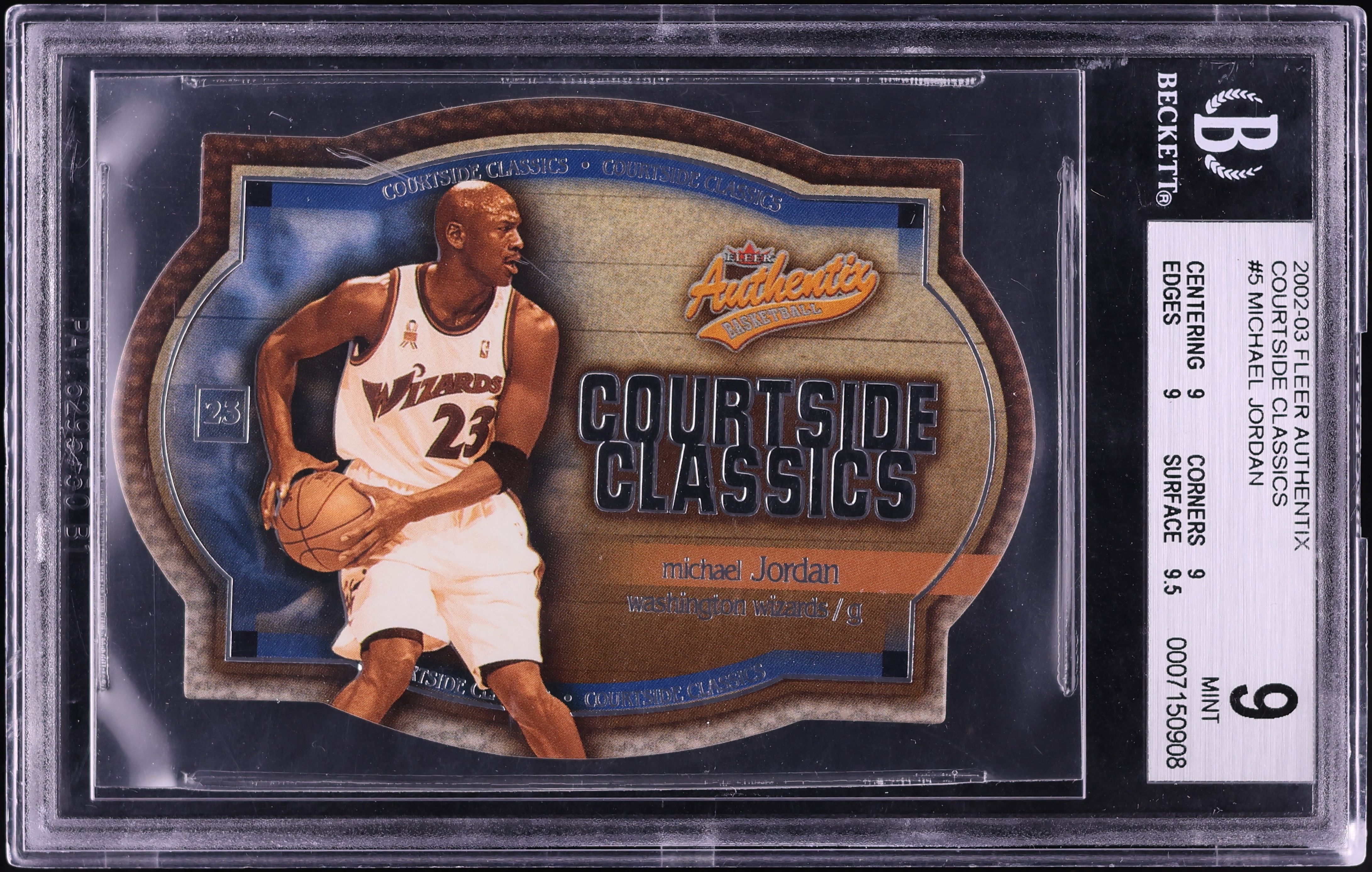 2002 Fleer Authentix Courtside Classics Michael Jordan /750 #5 BGS