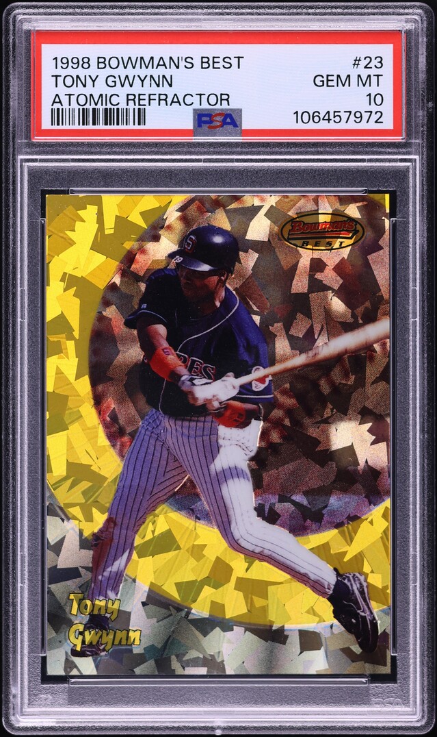1998 Bowman's Best Atomic Refractor Tony Gwynn /100 #23 PSA 10 GEM