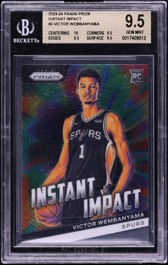 2023 Panini Prizm Instant Impact Victor Wembanyama ROOKIE #3 BGS 9.5 GEM MINT