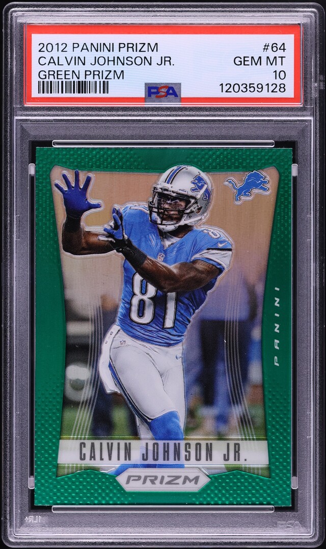 2012 Panini Prizm Green Calvin Johnson Jr. #64 PSA 10 GEM MINT