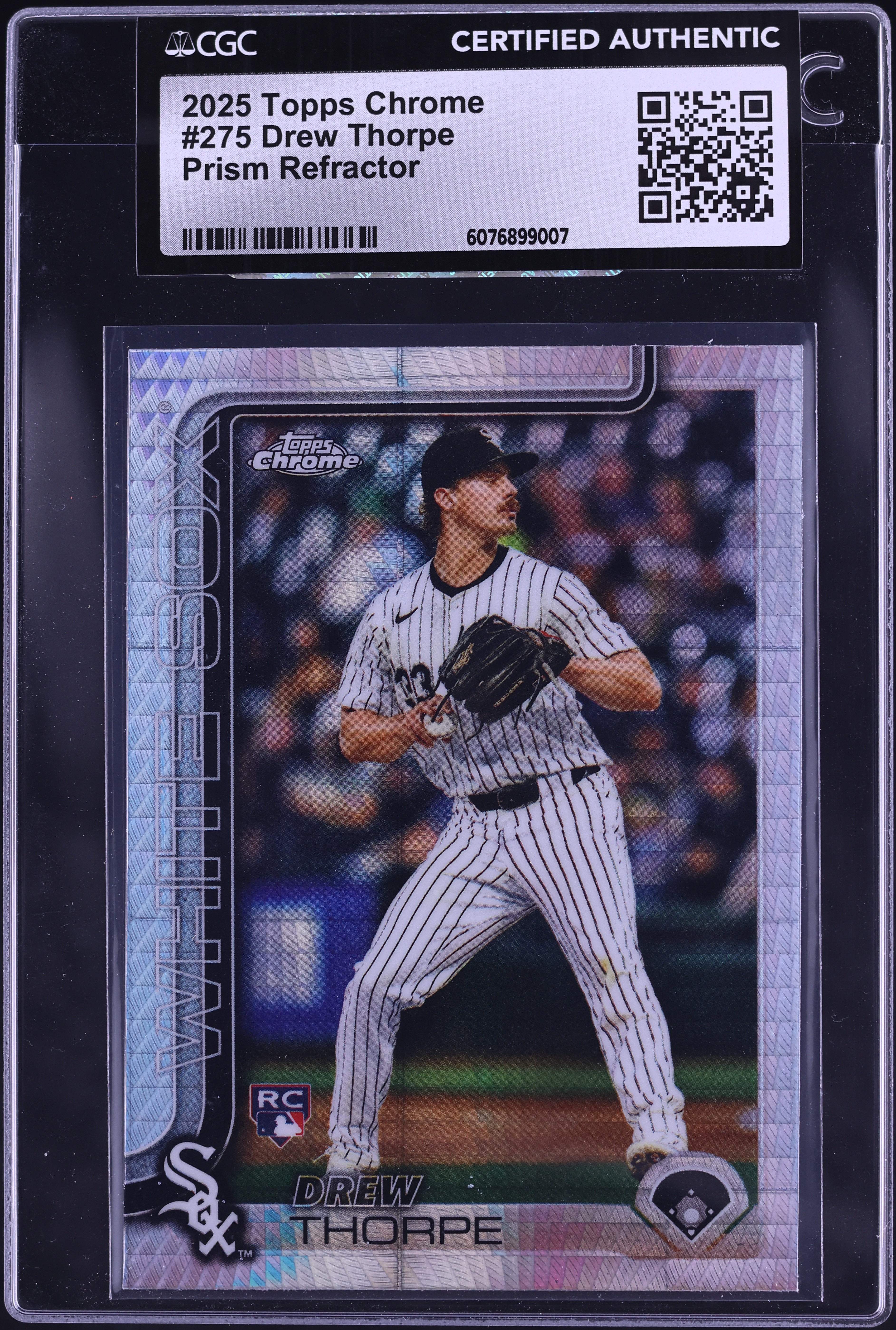2025 Topps Chrome Prism Refractor Drew Thorpe ROOKIE #275 CGC AUTH 