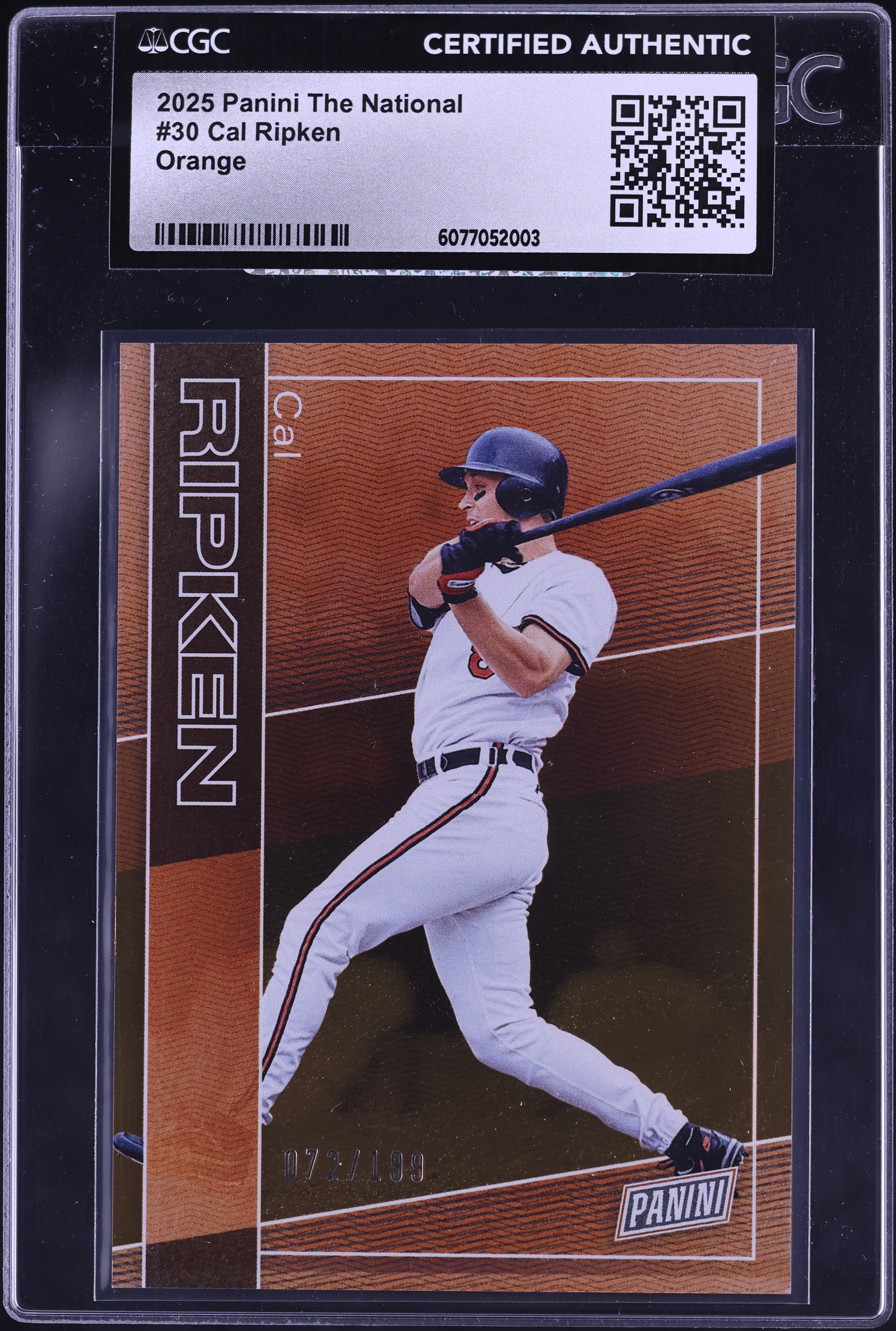 2025 Panini The National Orange Cal Ripken Jr. /199 #30 CGC AUTH