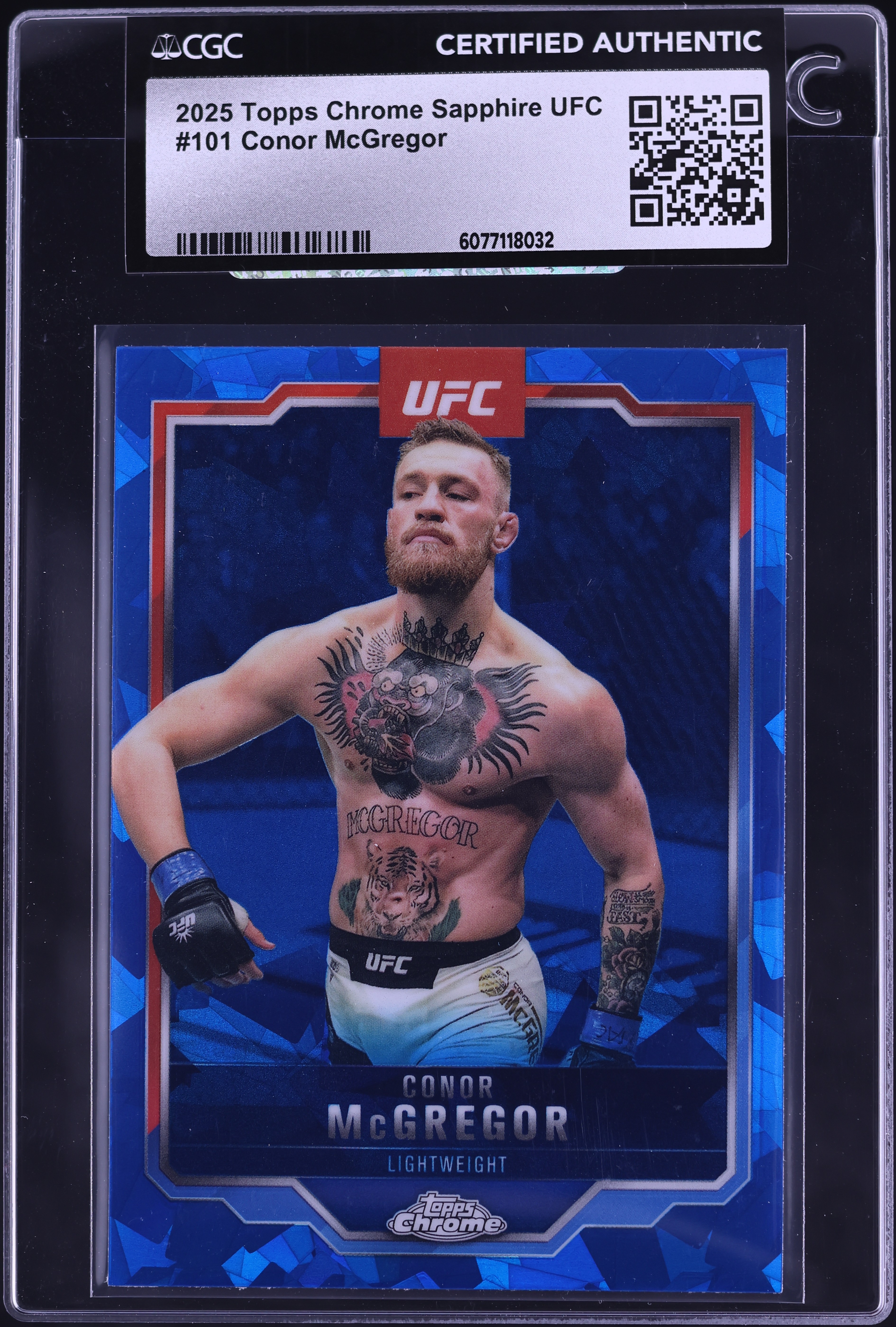 2025 Topps Chrome Sapphire UFC Conor McGregor #101 CGC AUTH on