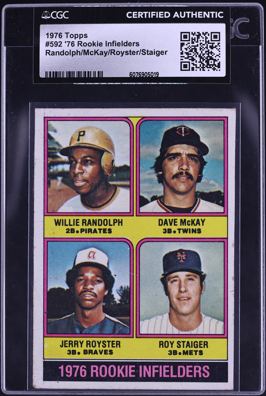 1976 Topps Willie Randolph ROOKIE #592 CGC AUTH