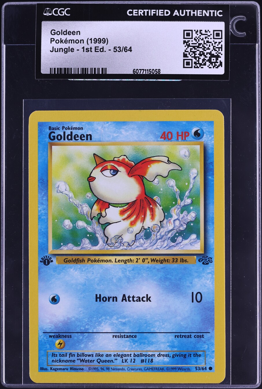 1999 Pokemon Jungle 1st Edition Goldeen #53 CGC AUTH on Fanatics Collect