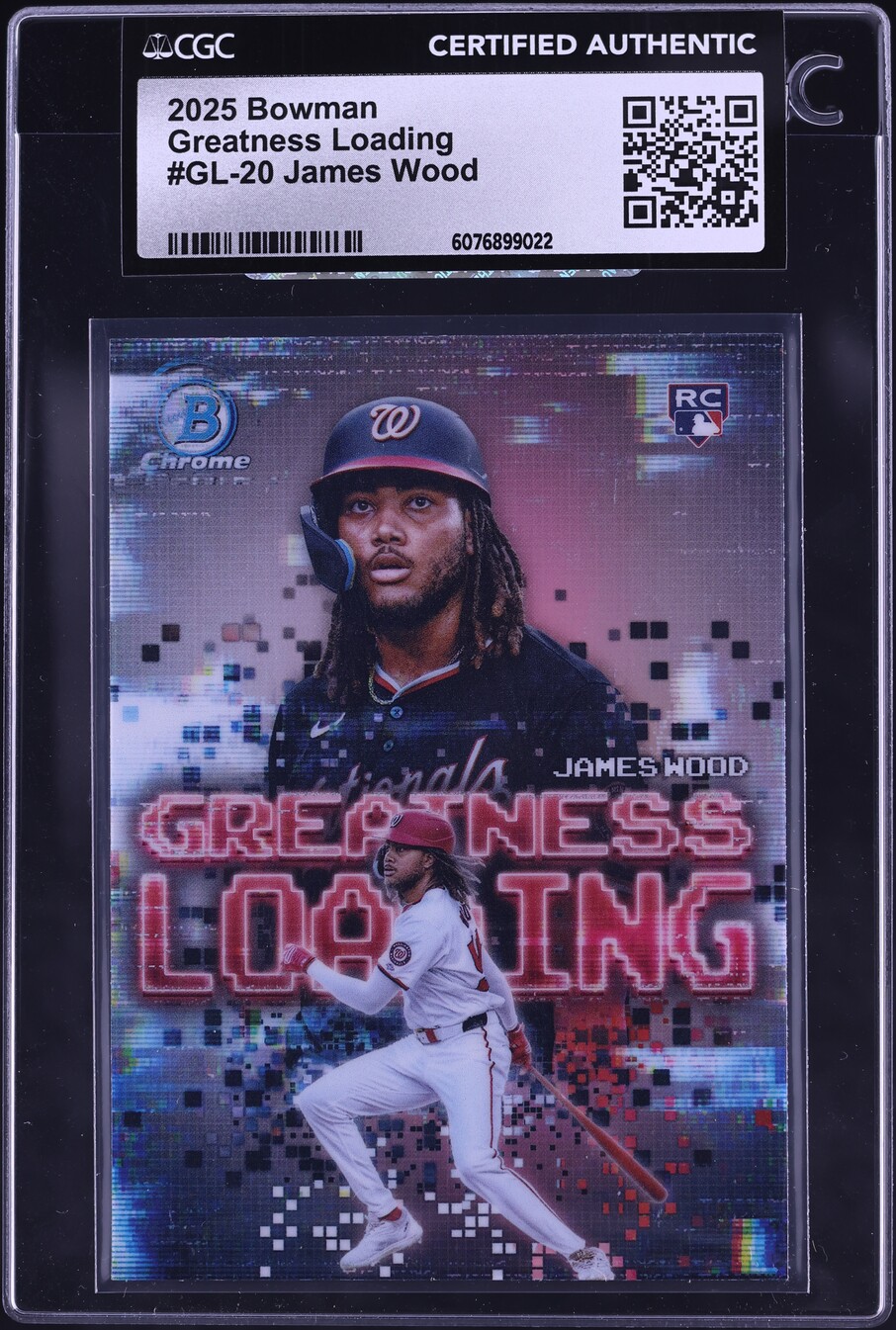 2025 Bowman Chrome Greatness Loading James Wood ROOKIE #GL-20 CGC AUTH
