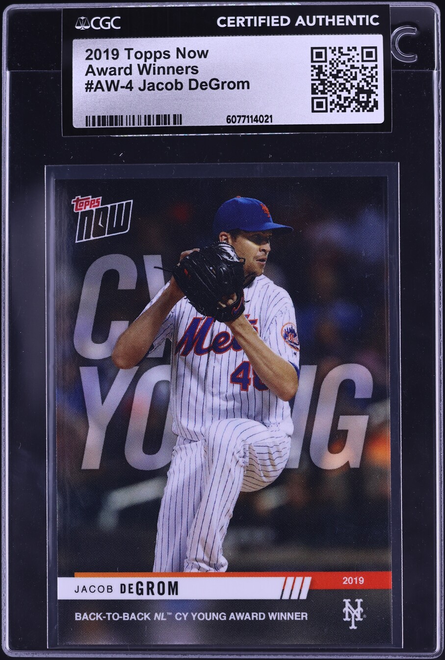 2019 Topps Now Award Winners Jacob DeGrom #AW-4 CGC AUTH