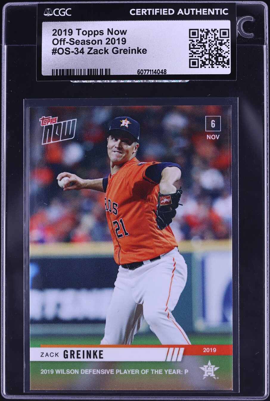2019 Topps Now Off-Season '19 Zack Greinke #OS-34 CGC AUTH