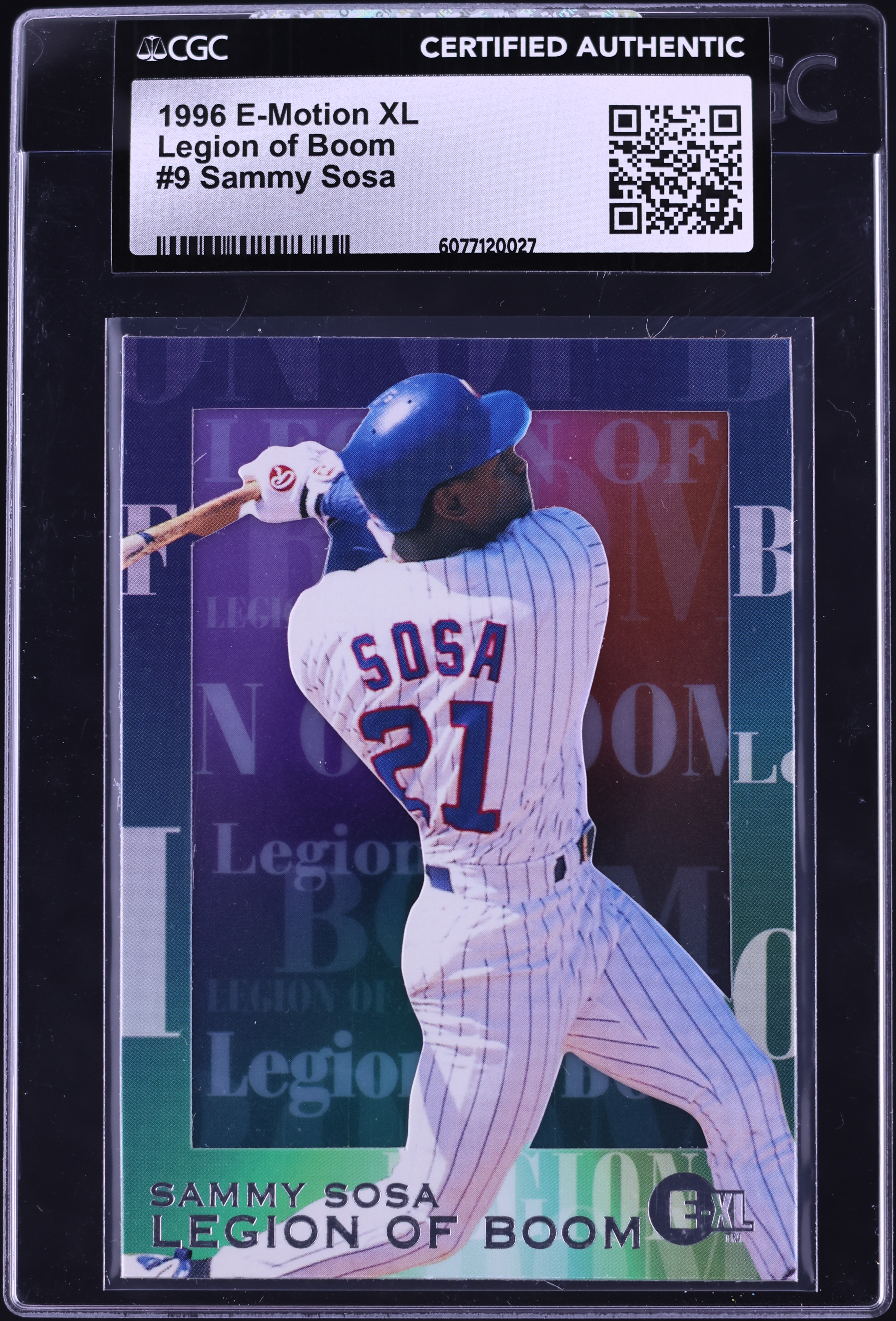 1996 Skybox E-Motion XL Legion Of Boom Sammy Sosa #9 CGC AUTH on