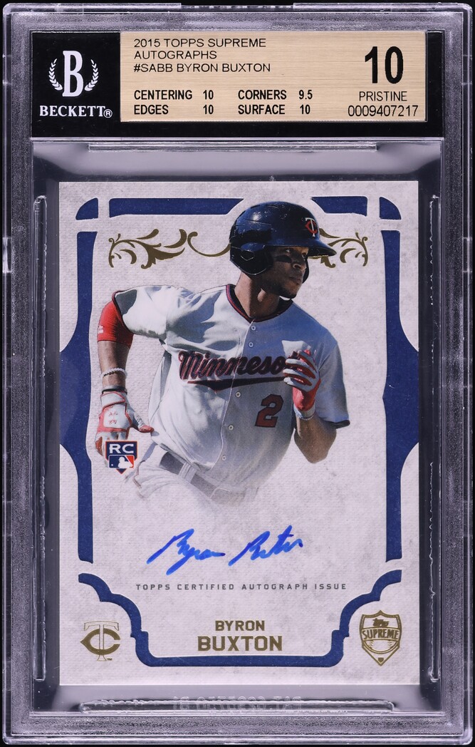 2015 Topps Supreme Byron Buxton ROOKIE AUTO #SA-BB BGS 10 PRISTINE