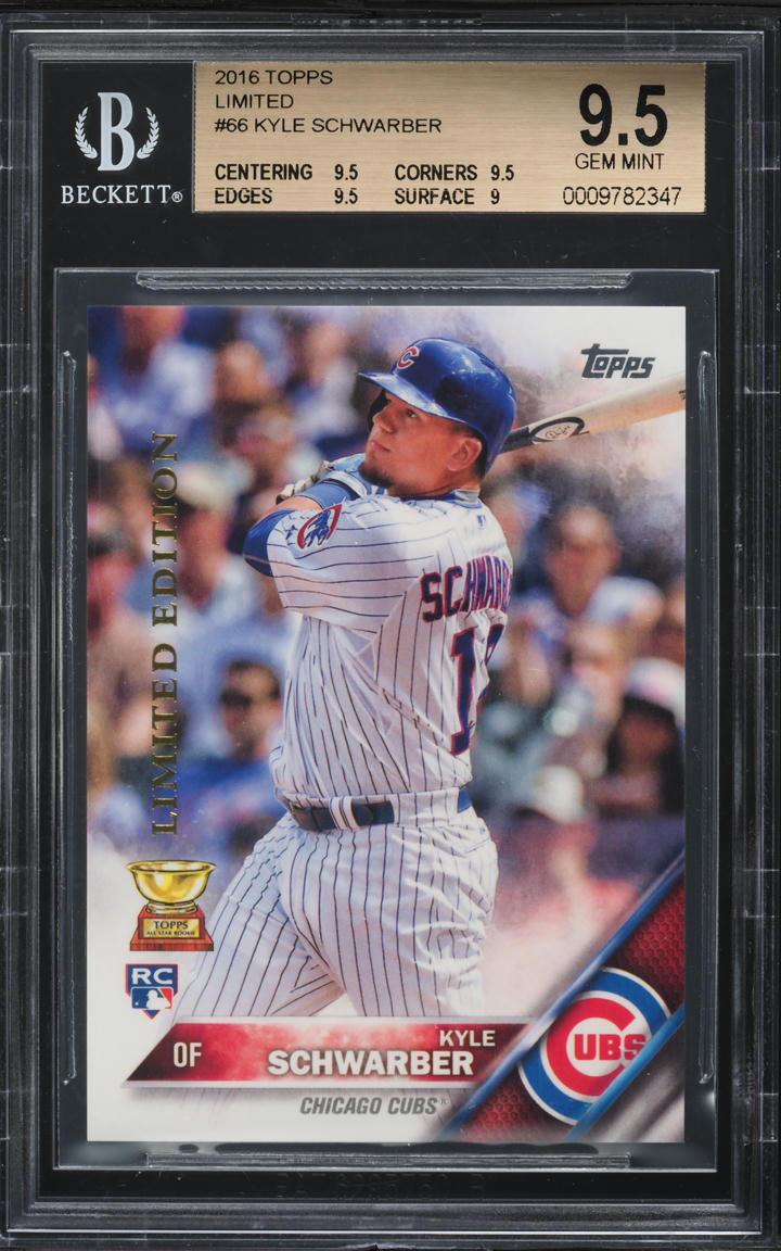 2016 Topps Limited Edition Kyle Schwarber ROOKIE #66 BGS 9.5 GEM MINT