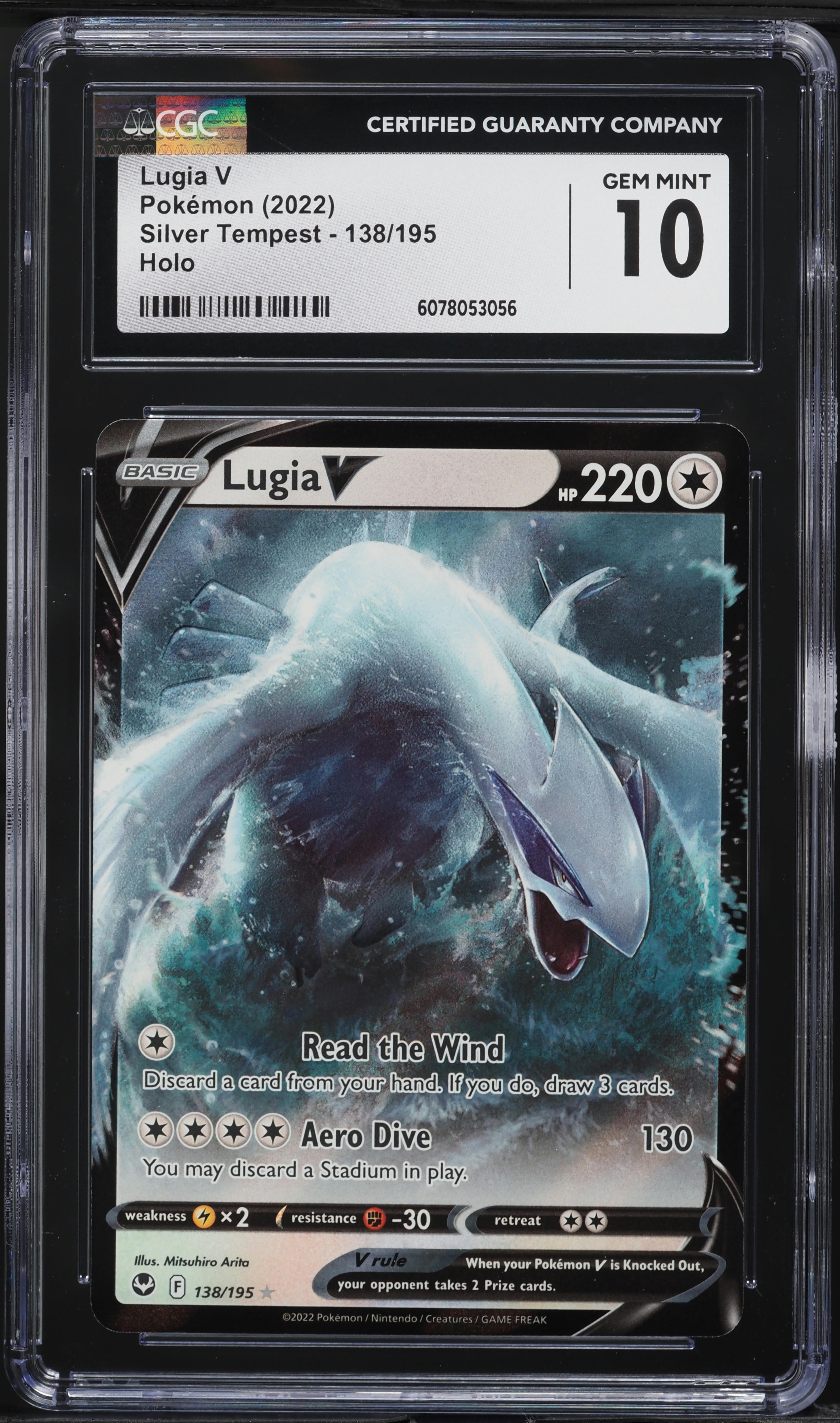 2022 Pokemon Sword & Shield Silver Tempest Lugia V #138 CGC 10 GEM