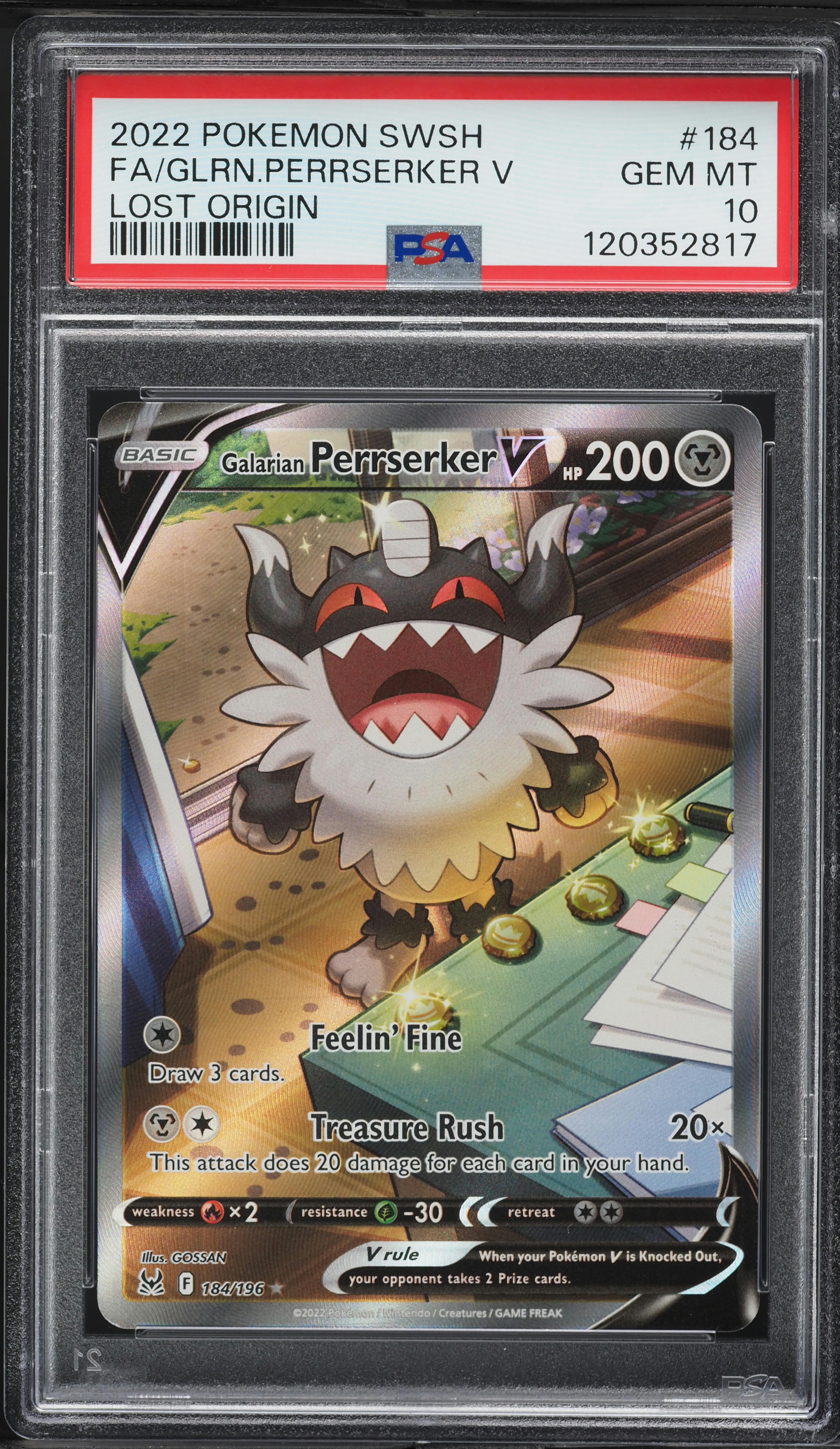 pokemon perrserker card Galarian Perrserker V S11 108/100 SR main image 0