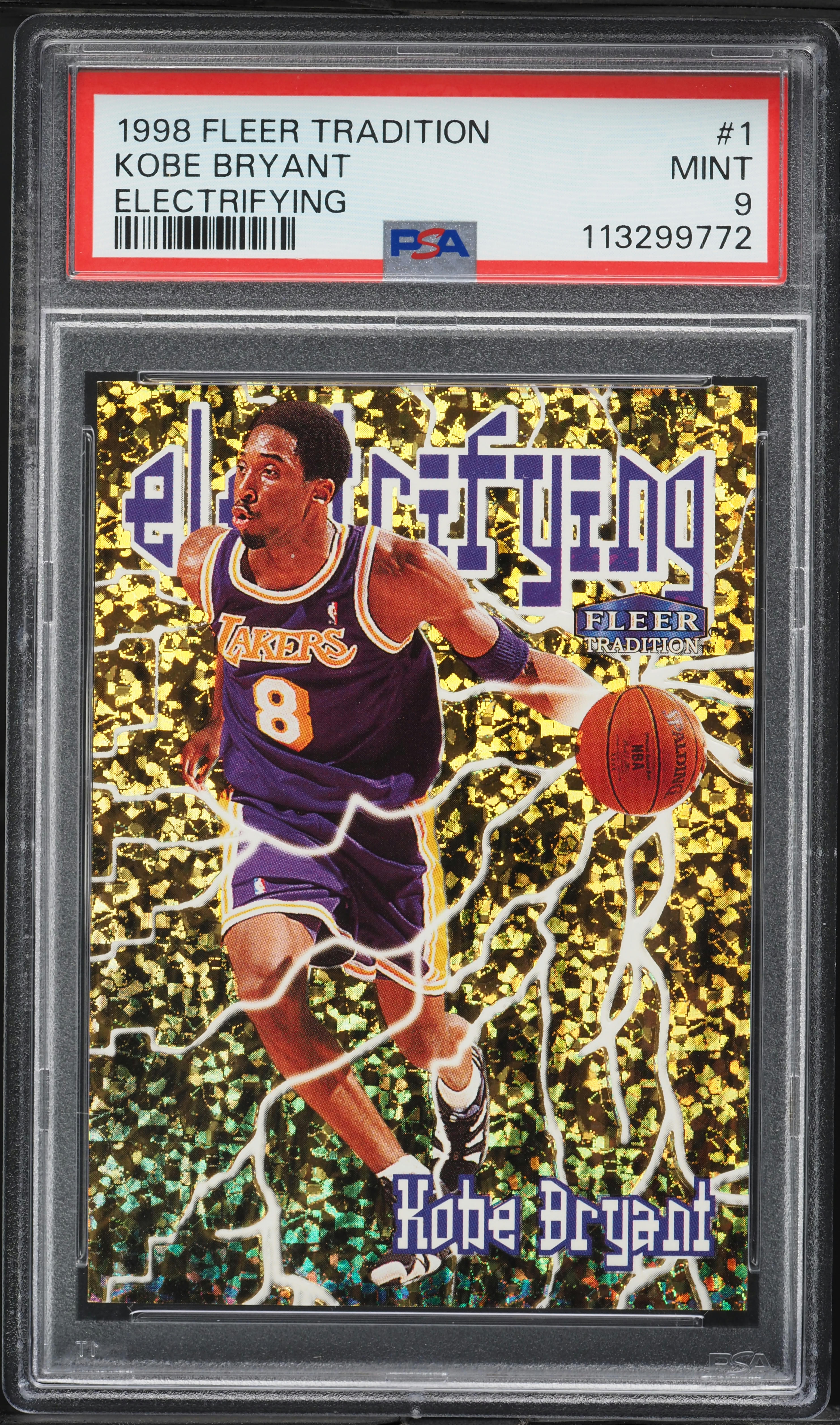 1998 Fleer Electrifying Kobe Bryant #1 PSA 9 MINT on Fanatics Collect