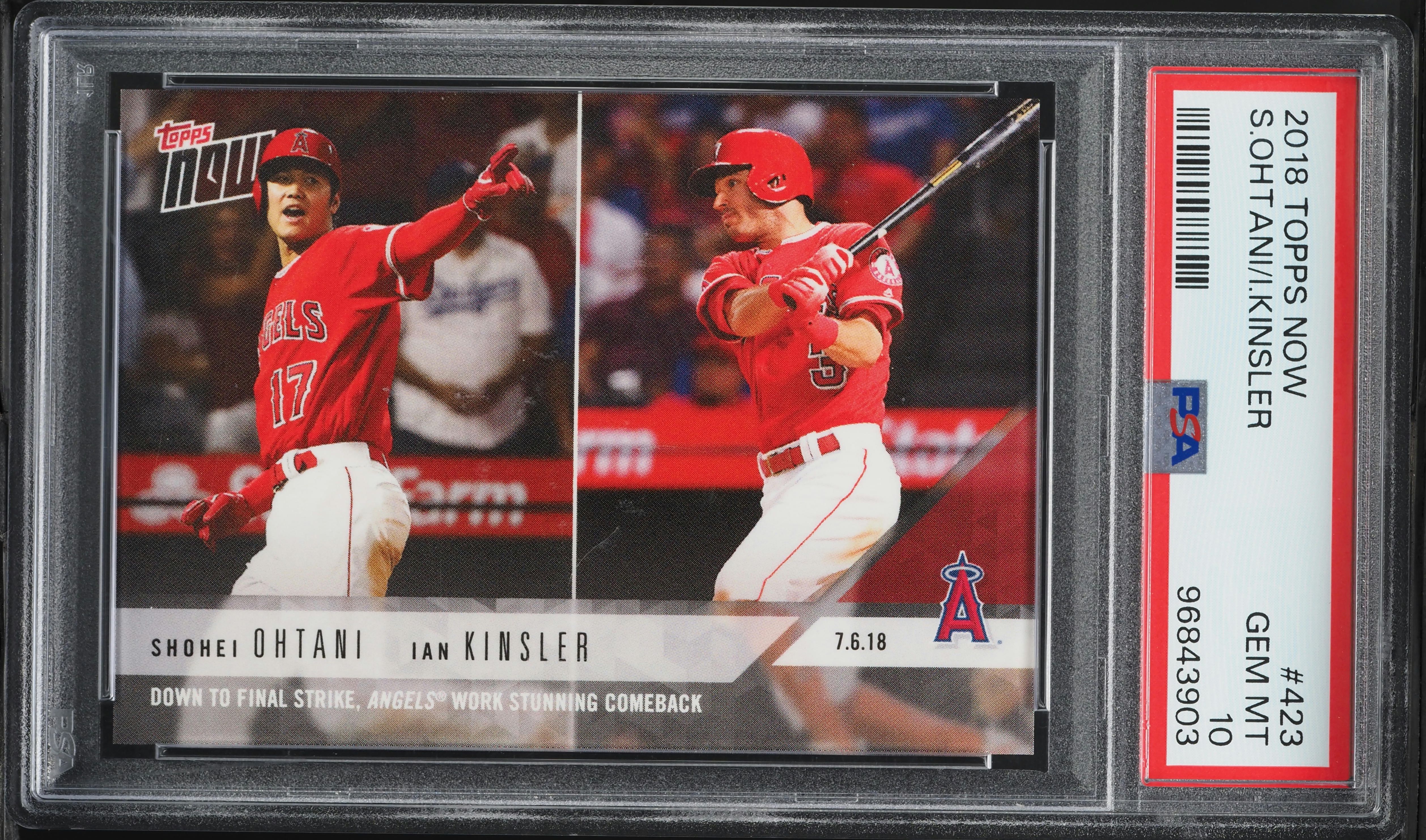 2018 Topps Now Ian Kinsler Shohei Ohtani ROOKIE #423 PSA 10 GEM