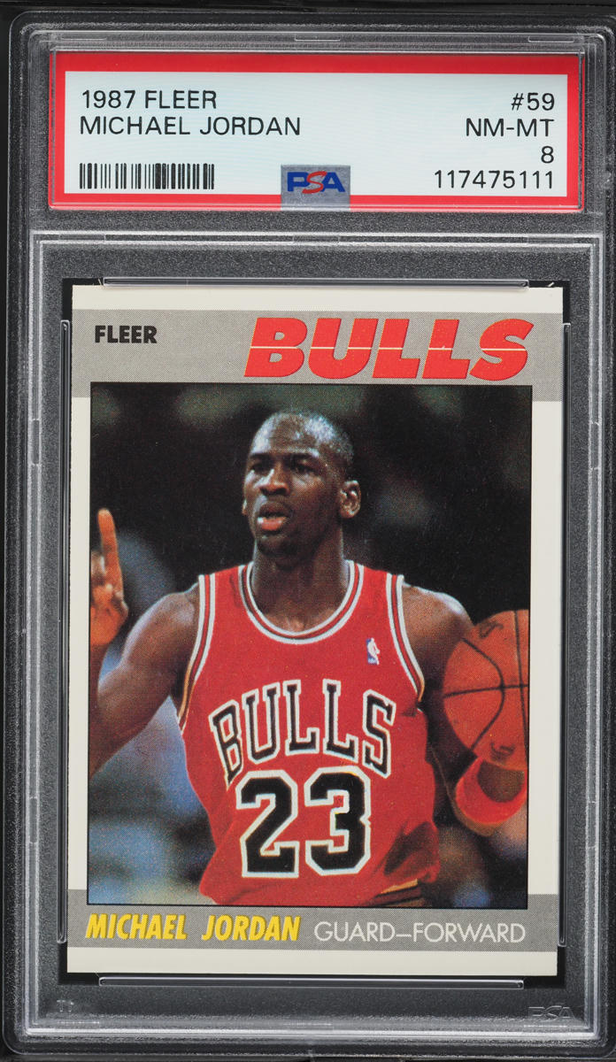 1987 Fleer Basketball Michael Jordan #59 PSA 8 NM-MT