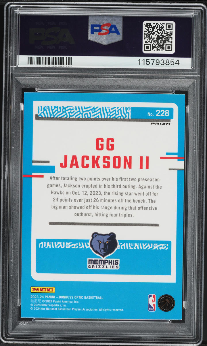 2023 Panini Donruss Optic Hyper Pink Gg Jackson II ROOKIE #228 PSA 10 GEM MINT
