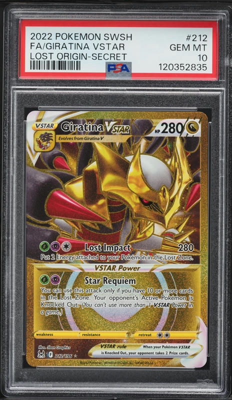 2022 Pokemon SWSH Lost Origin Gold Rare Giratina VSTAR #212 PSA 10 GEM MINT