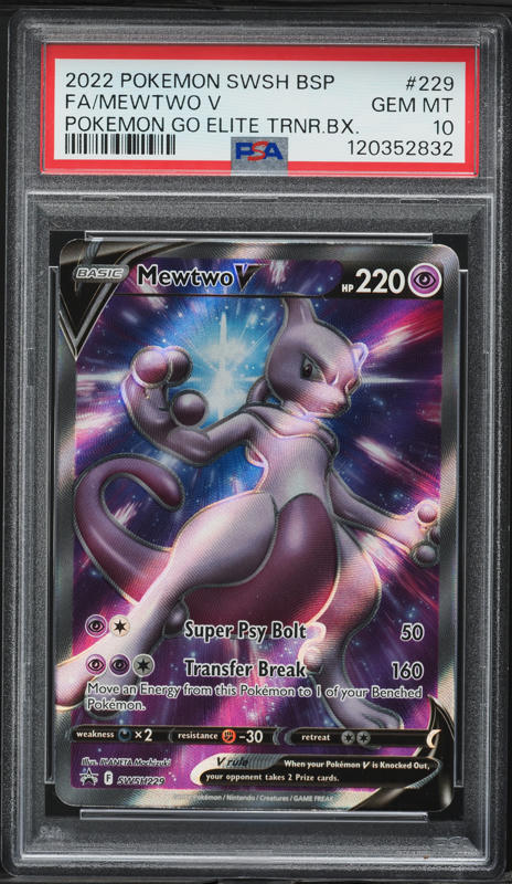 2022 Pokemon SWSH Black Star Promo GO ETB Full Art Mewtwo V #229